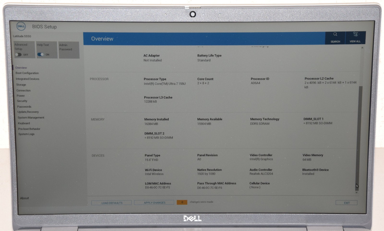 Dell Latitude 5550 15.6″ Intel Ultra 7 155U 16GB DDR5 512GB NVMe HDMI Win 11 Pro