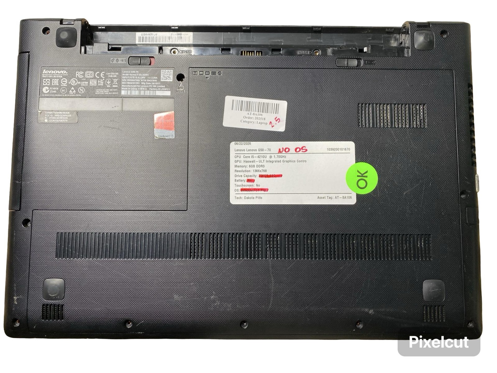 Lenovo G50-70 Corei5 4210U 6GB No OS/SSD No Battery Grade C