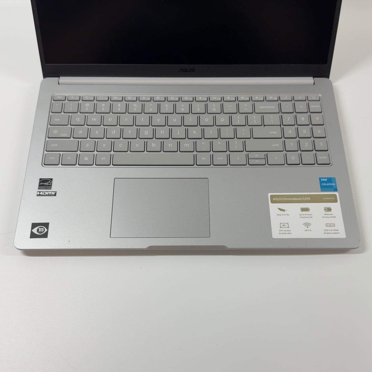 Asus Chromebook CX15 CX1505CKA 15.6″ Celeron N4500 1.1GHz 4GB RAM 128GB SSD