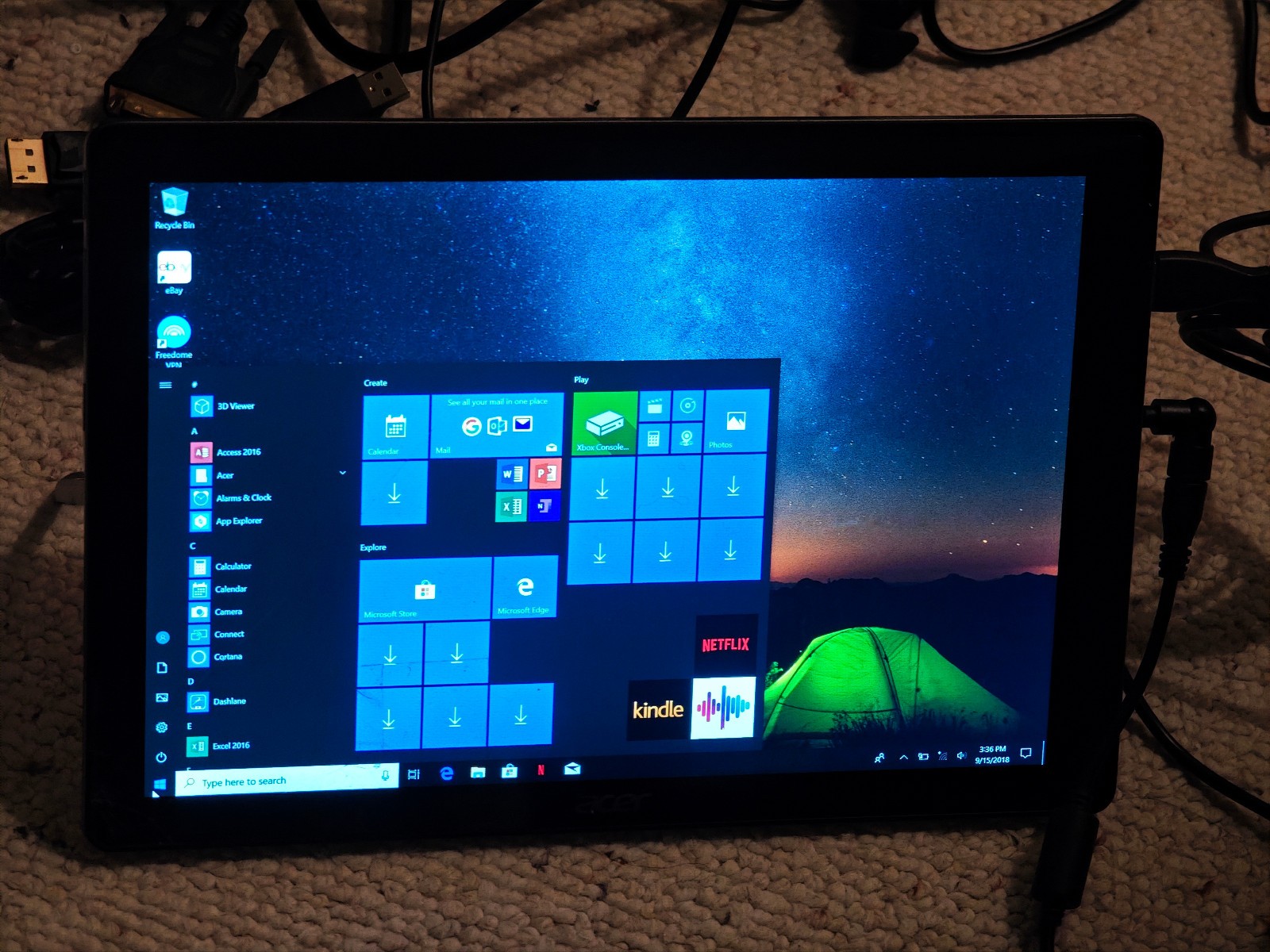 Acer Switch Alpha 12 N16P3; 128GB SSD, 8GB RAM, Intel i5-6200u – SCREEN NOT WORK