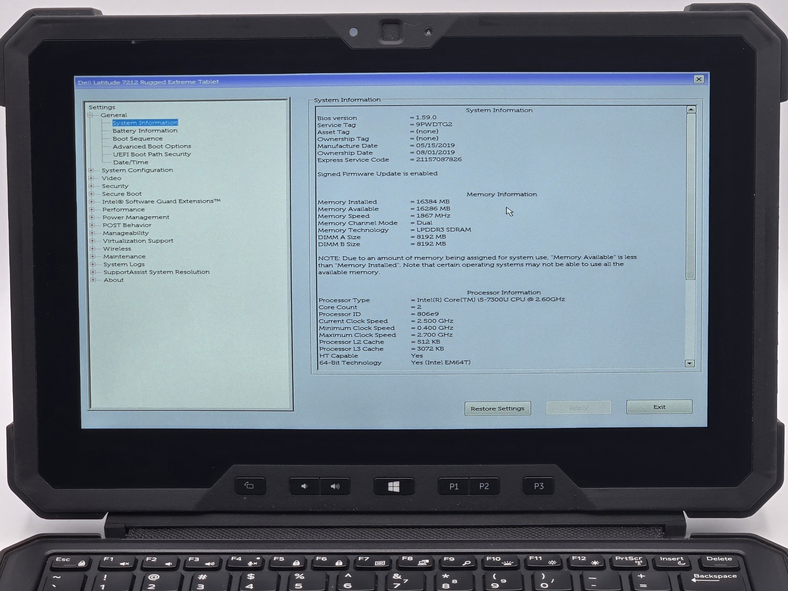 Latitude 7212 Rugged Extreme 2-in-1 11″ FHD Touch I5-7300U 256GB 16GB W11P GPS