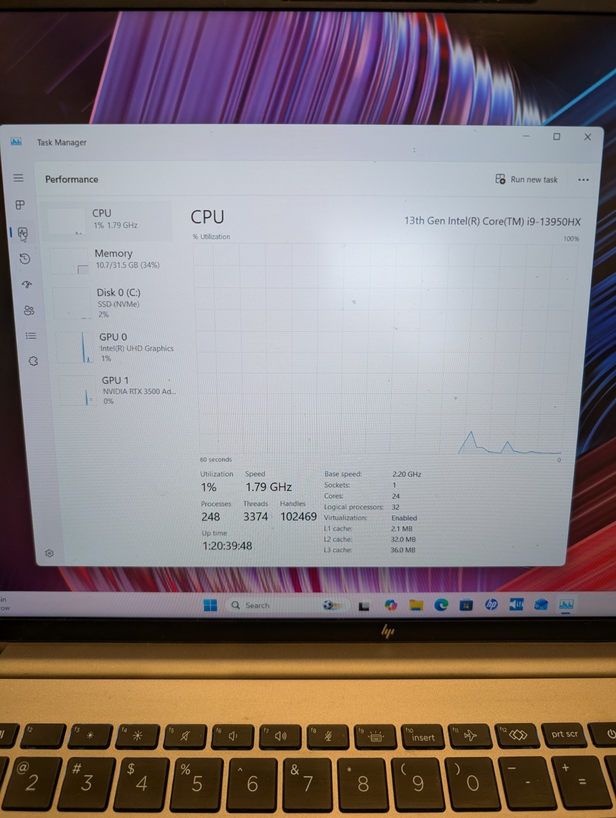 HP Zbook Fury 16 G11 32GB 1TB Intel i9 13th Gen Nvidia RTX 3500 Ada