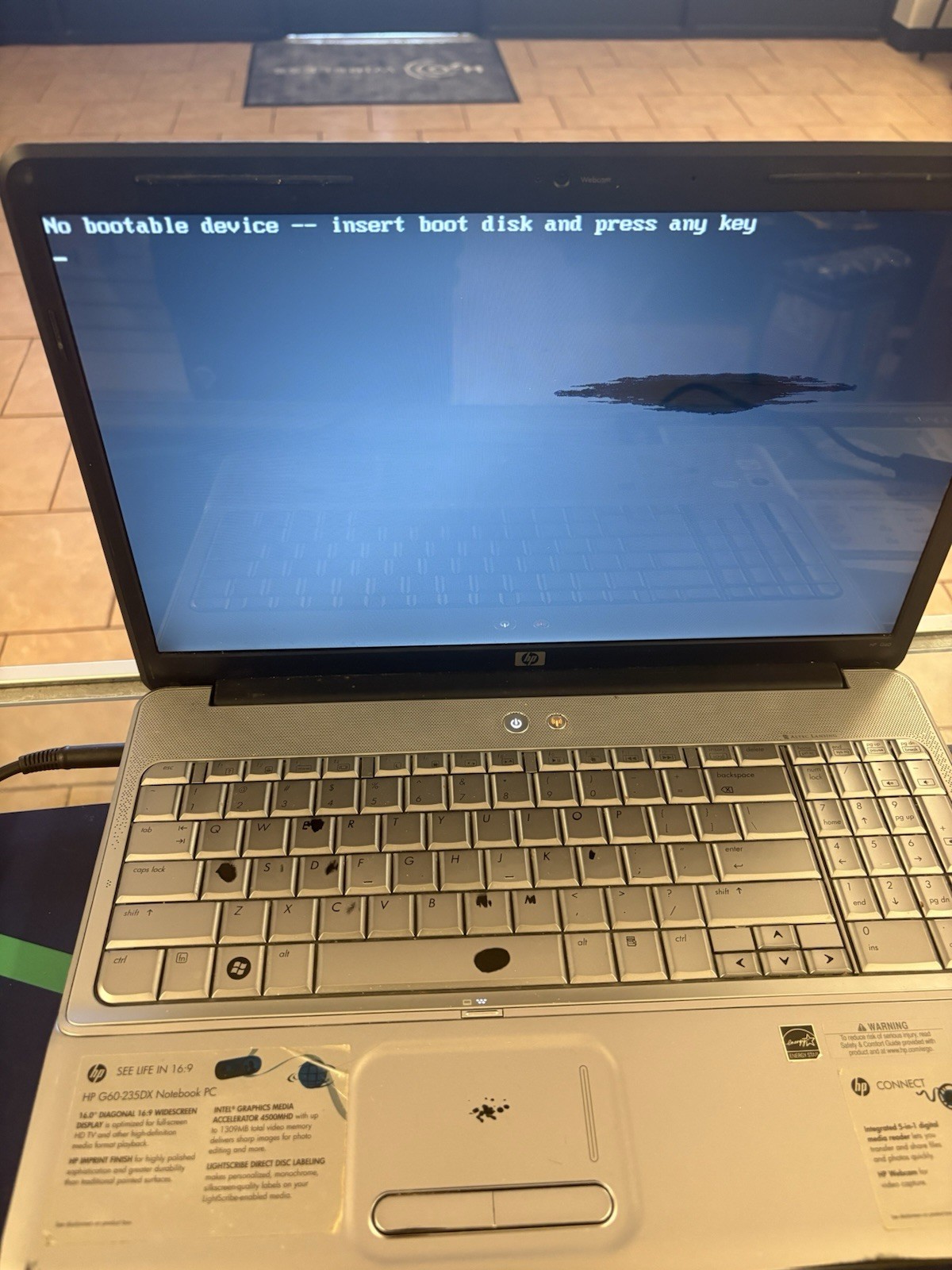 HP G60-552NR Notebook 15″ Laptop Intel Pentium Dual Core-