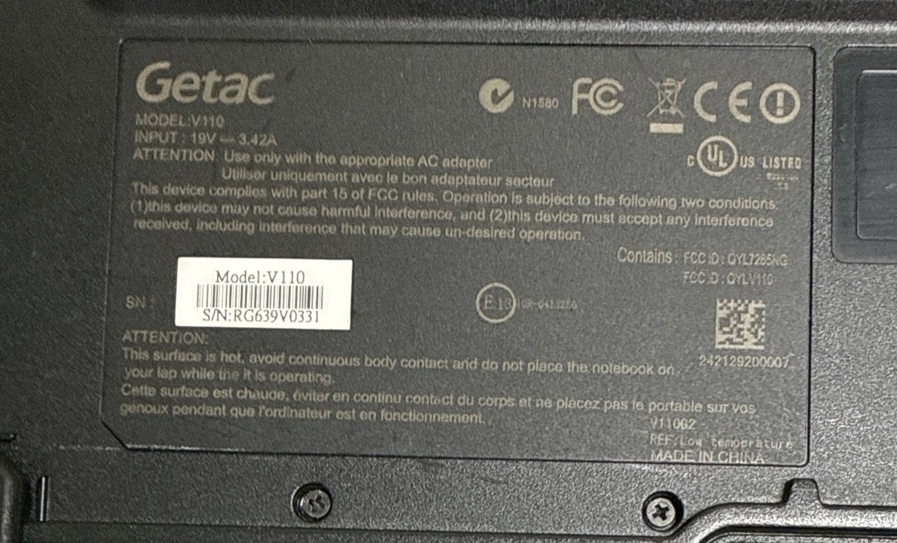 Getac V110 G2 11.6″ Intel i7-5500U 12GB DDR3 | 128 Gb ssd | WIN 10 P | 2 BATTERY