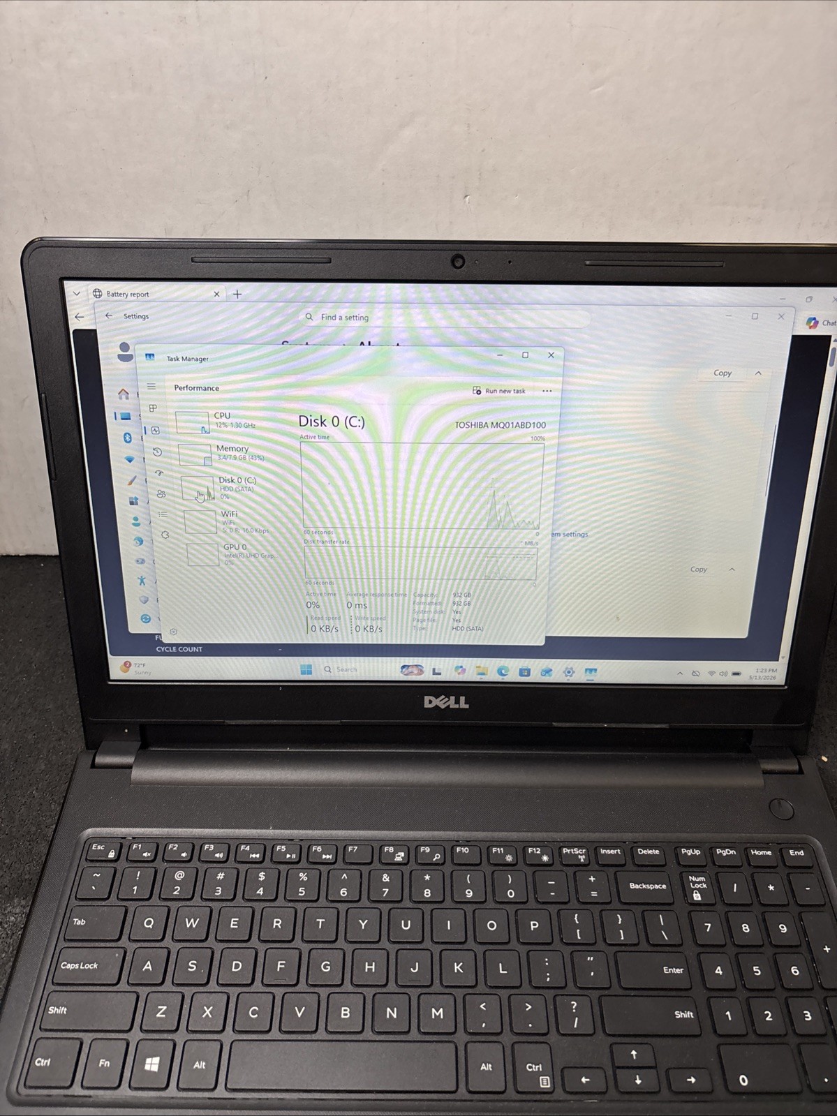 Dell Inspiron 15 3576 15.6″ Laptop i3-8130U 2.2GHz 8GB 1TB HD DVDRW Win 11 H