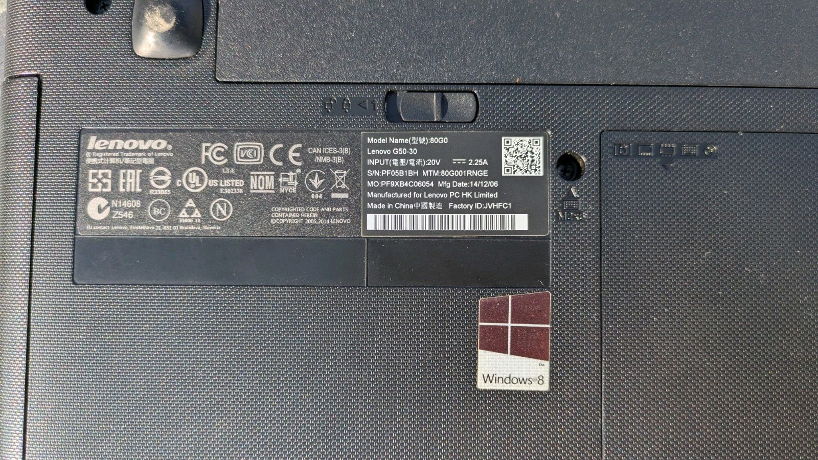 Lenovo Laptop 80G0 G50-30, 4GB RAM, 750GB SATA HDD, WORKS but READ details