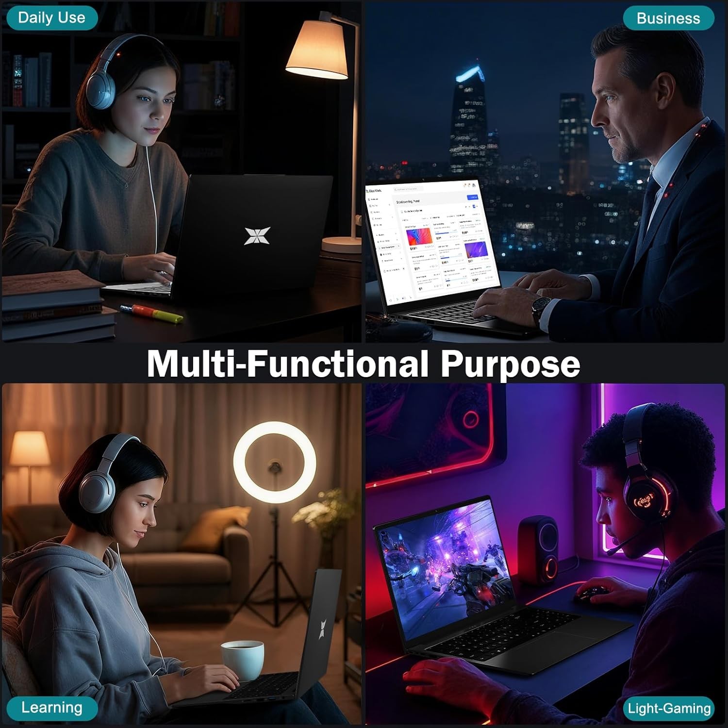 15.6″ FHD-Laptop, AMD Ryzen 5 (Up to 3.7GHz, Beat i5-1135G7), 16GB RAM 512GB SSD
