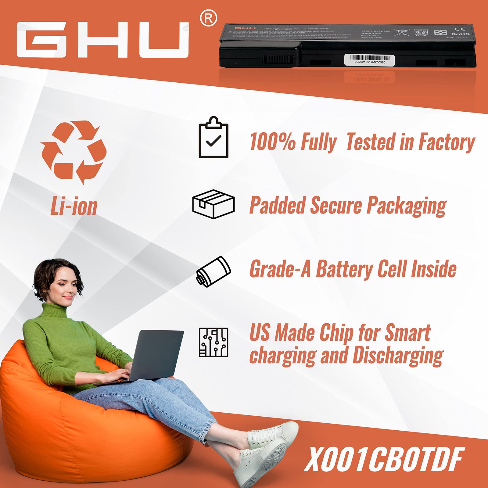 GHU New Laptop Battery 58 WH Replacement for CC06 CC06xl QK642AA 628666-001 6286