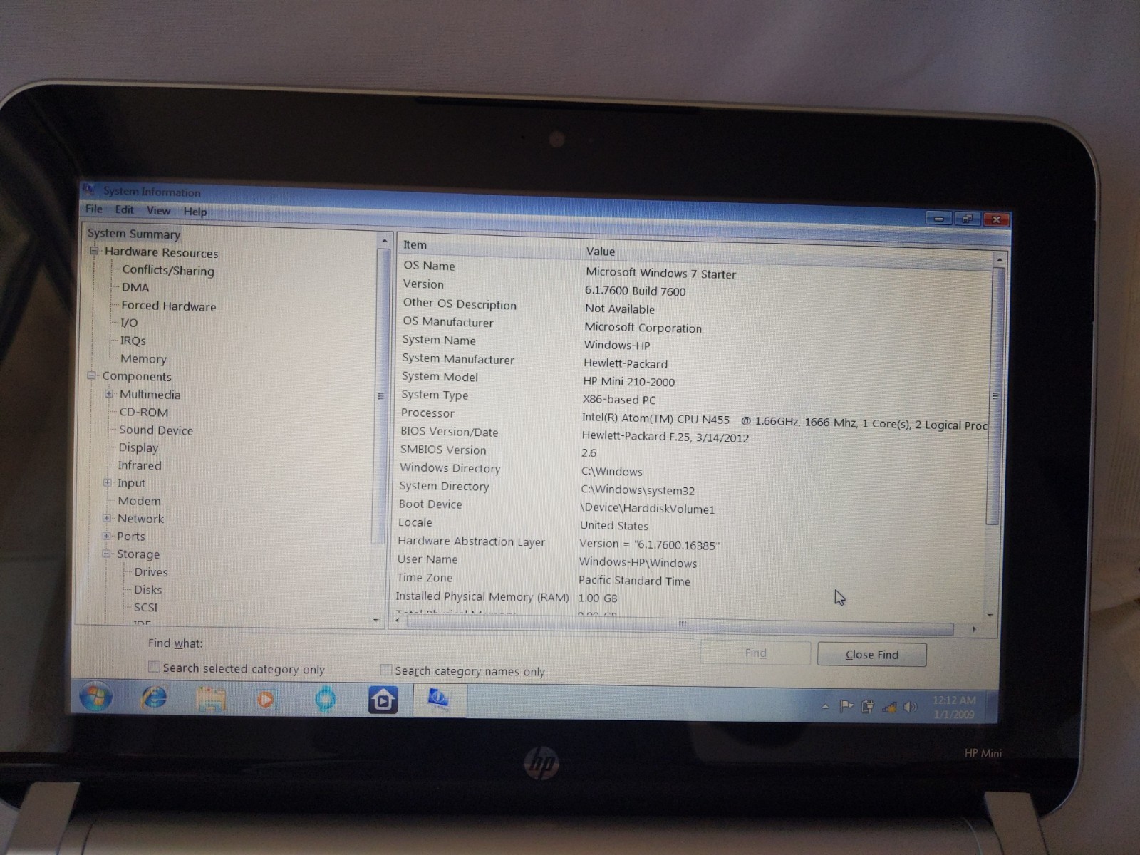 HP Mini 210 2090NR Intel Atom Laptop Notebook 10.1in 250 GB HDD Windows 7 Red PC