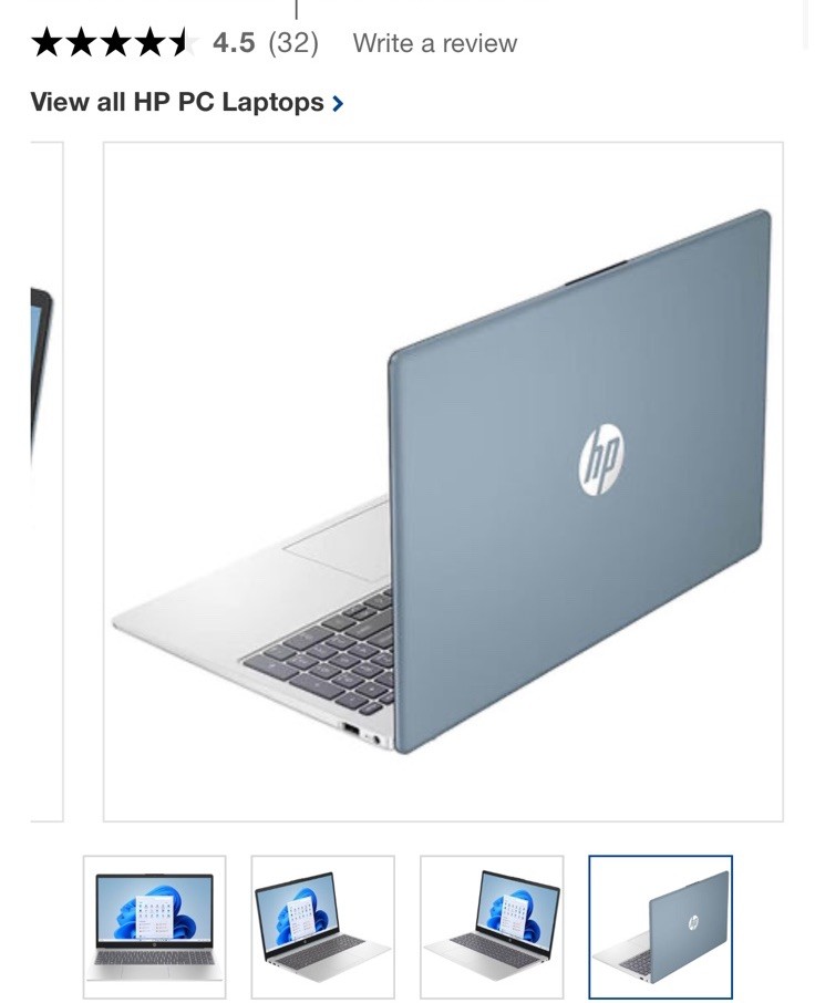 HP 16″ Touchscreen Notebook Intel Core i3-N305 8GB RAM 256GB SSD Moonlight Blue
