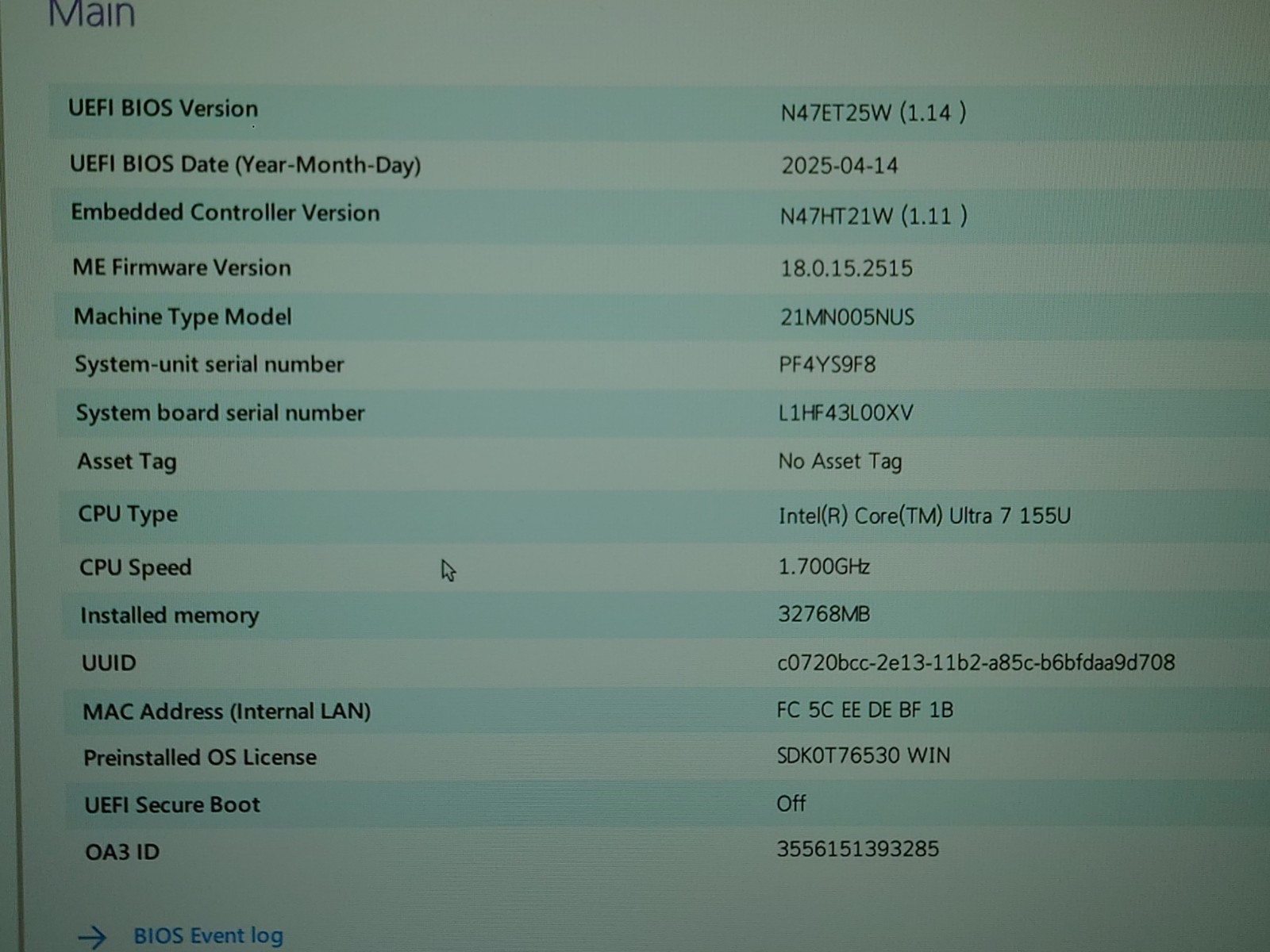Lenovo ThinkPad T16 Gen 3 16″ WUXGA Ultra 7 155U 32GB RAM 1TB SSD No OS