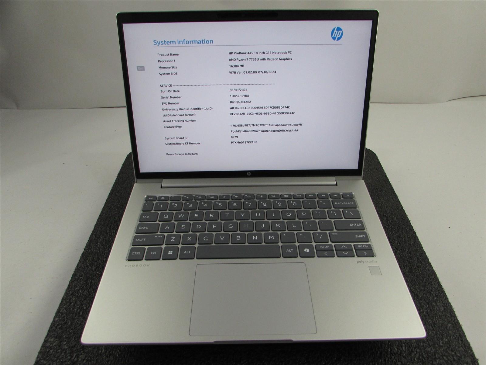 HP PROBOOK 445 (G11) AMD RYZEN 7 7735U 256GB SSD 16GB RAM AMD GPU WIN 11 PRO