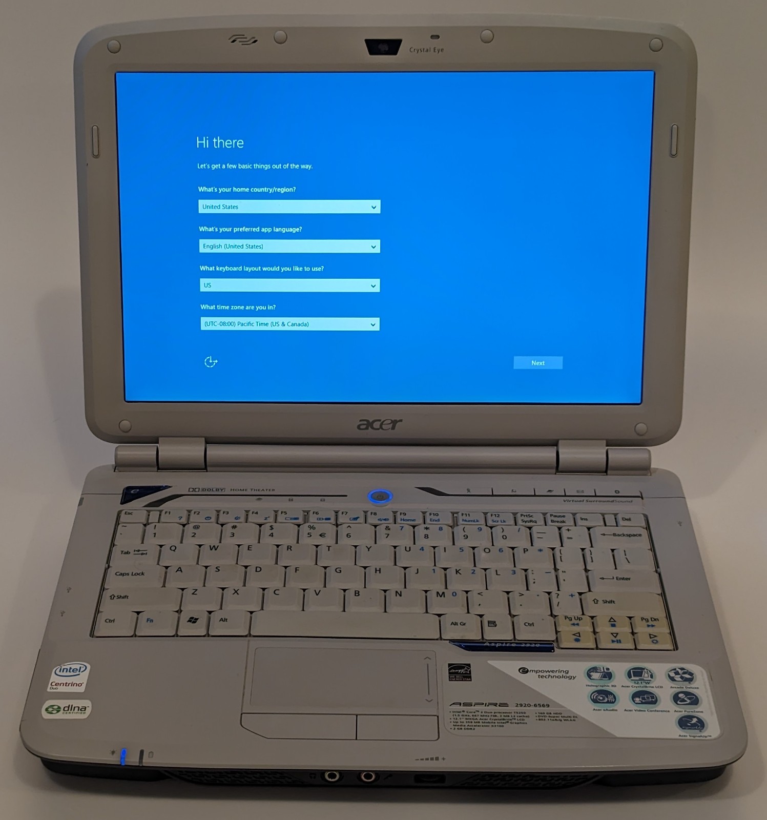 Acer Aspire 2920-6569 12.1″ Laptop – Intel Core 2 Duo – 2GB RAM – 250GB HDD