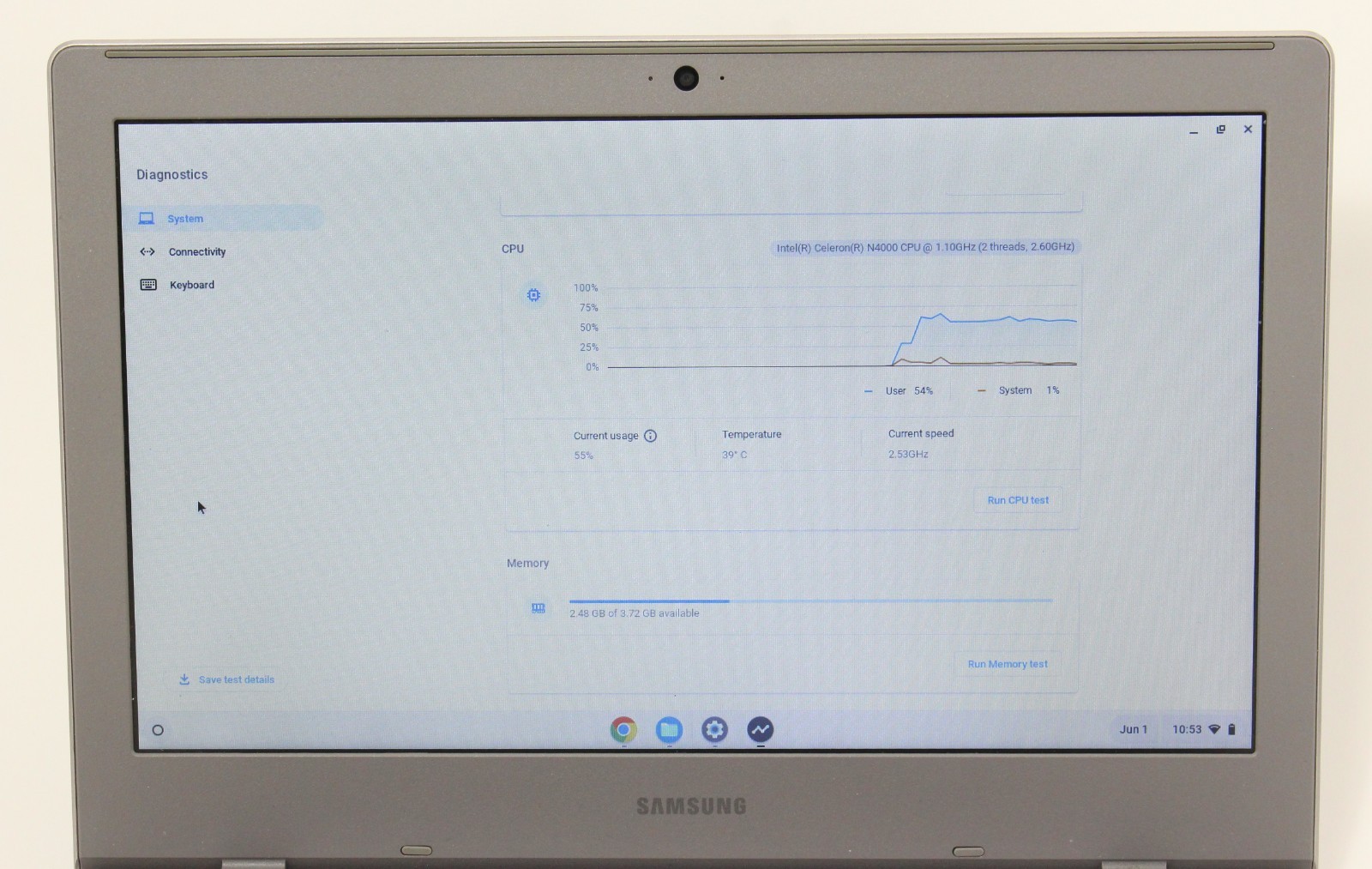 Samsung Chromebook XE310XBA 11.6″ 32GB eMMC 4GB RAM 1.1GHz N4000; 6181889