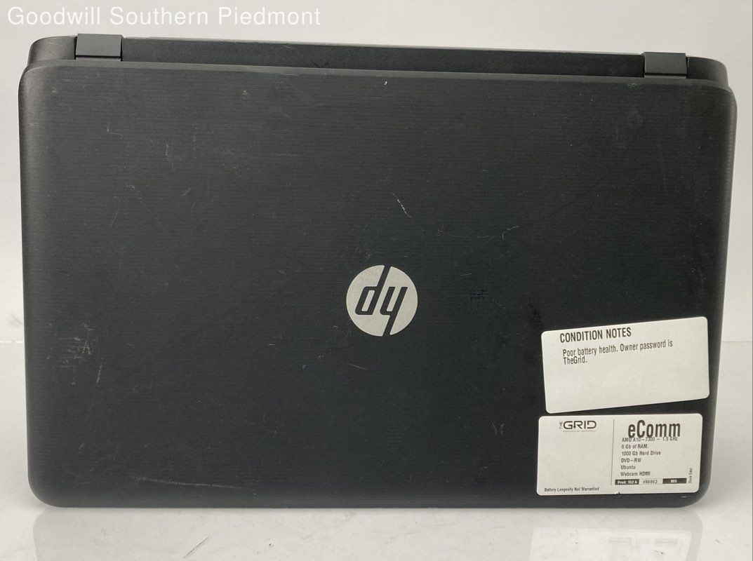 HP Laptop AMD A10-7300 1.9GHz 6Gb RAM 1000Gb HDD (Ubuntu) – Tested