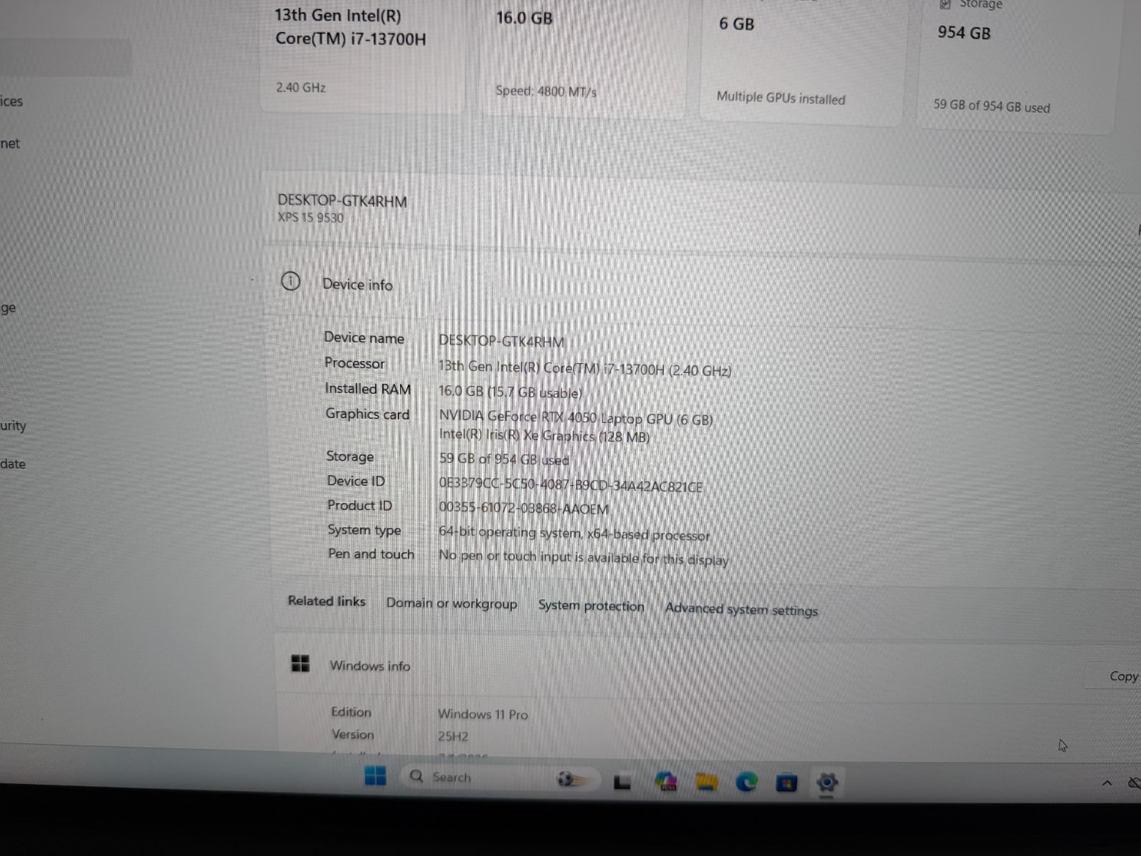 Dell XPS 15 9530 Core i7-13700H 16GB 1TB NVME RTX 4050 FHD+ Win11 130W Charger
