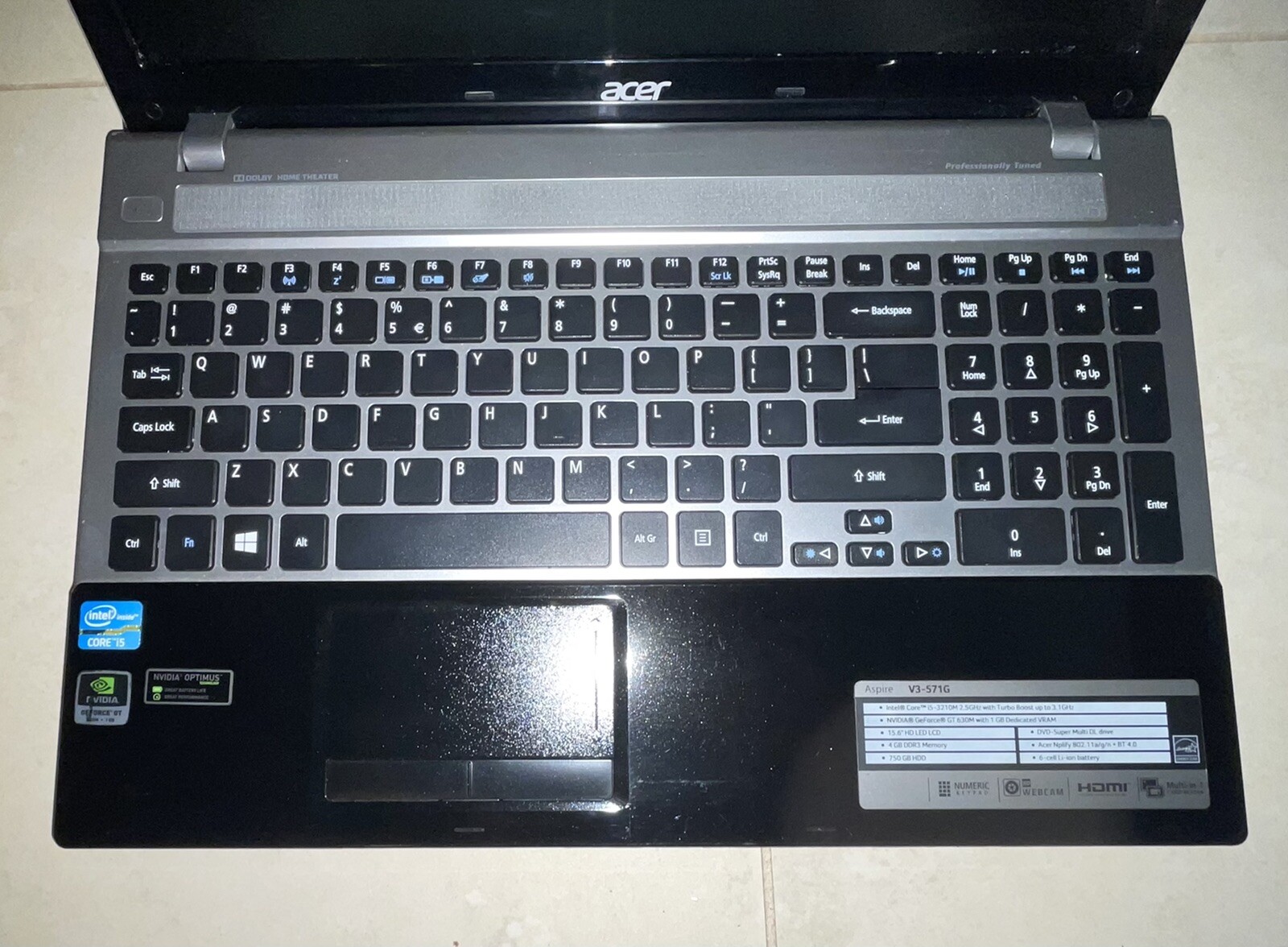 acer intel core i5-3210m 2.5ghzwith Turbo boost upto 3.1 Ghz Laptop