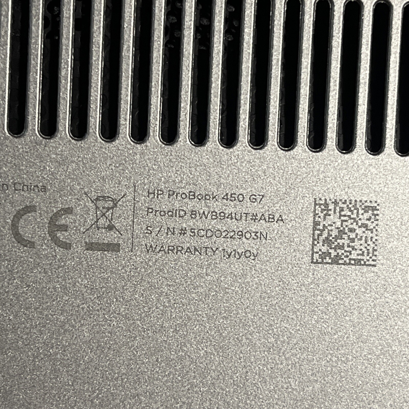 HP PROBOOK 450 G7 INTEL CORE I3 10TH GEN 8GB RAM NO HD .