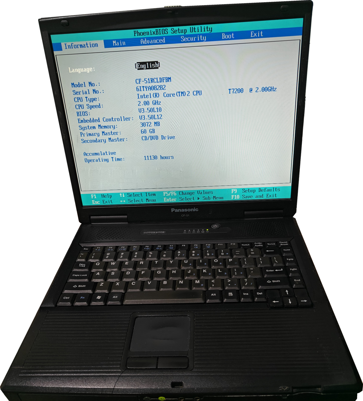 PANASONIC CF-51 -Intel T7200 CPU – 4096 RAM – 15″ 60GB HDD
