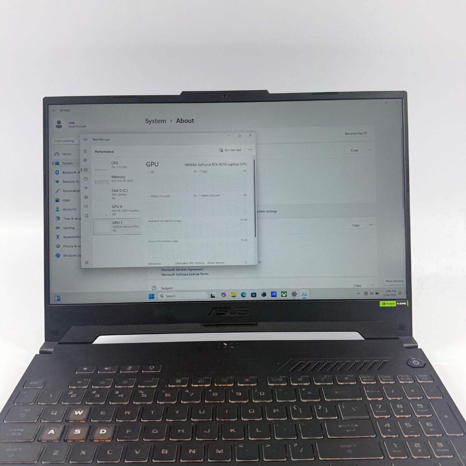 Asus TUF F15 FX507Z 15.6″ i7-13620H 4.9GHz 16GB RAM 1TB SSD GeForce RTX 4070