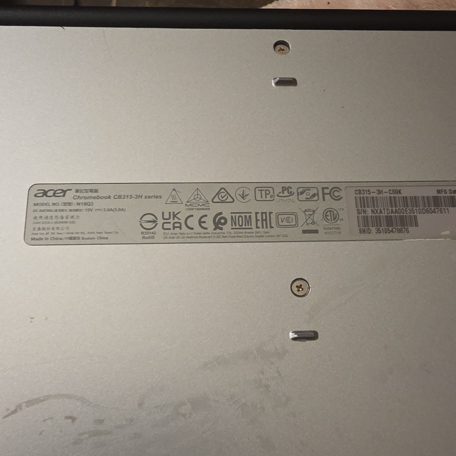 Acer Chromebook 315 CB315-3H-C69K 15.6″ Intel Celeron Chrome OS Wi-Fi Webcam
