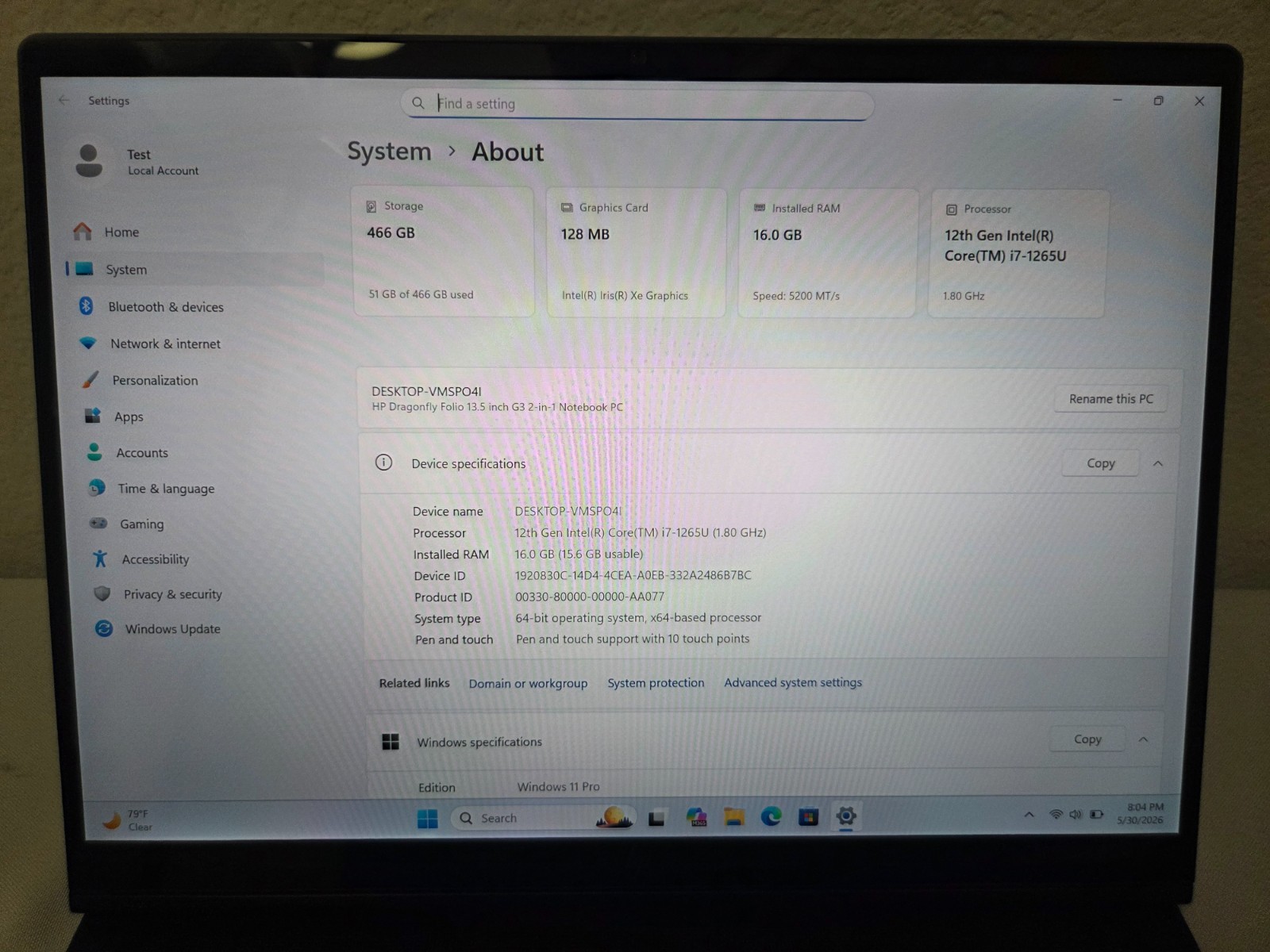 HP Dragonfly Folio G3 2-in-1 13.5″ – Intel Core i7-1265U, 16GB RAM, 512GB SSD