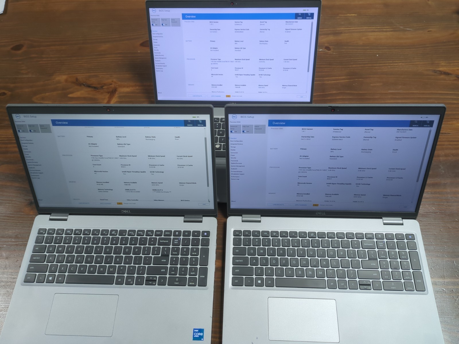 Lot of 3x Dell Precision 3560 Laptops i5-1145G7 8GB 3200mhz, Excellent Condition