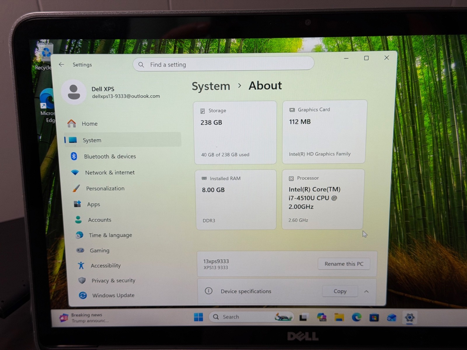 Dell XPS 13 9333 Intel Core i7-4510U 2 GHz 8GB RAM 256GB SSD 13.3″ Touch Win 11