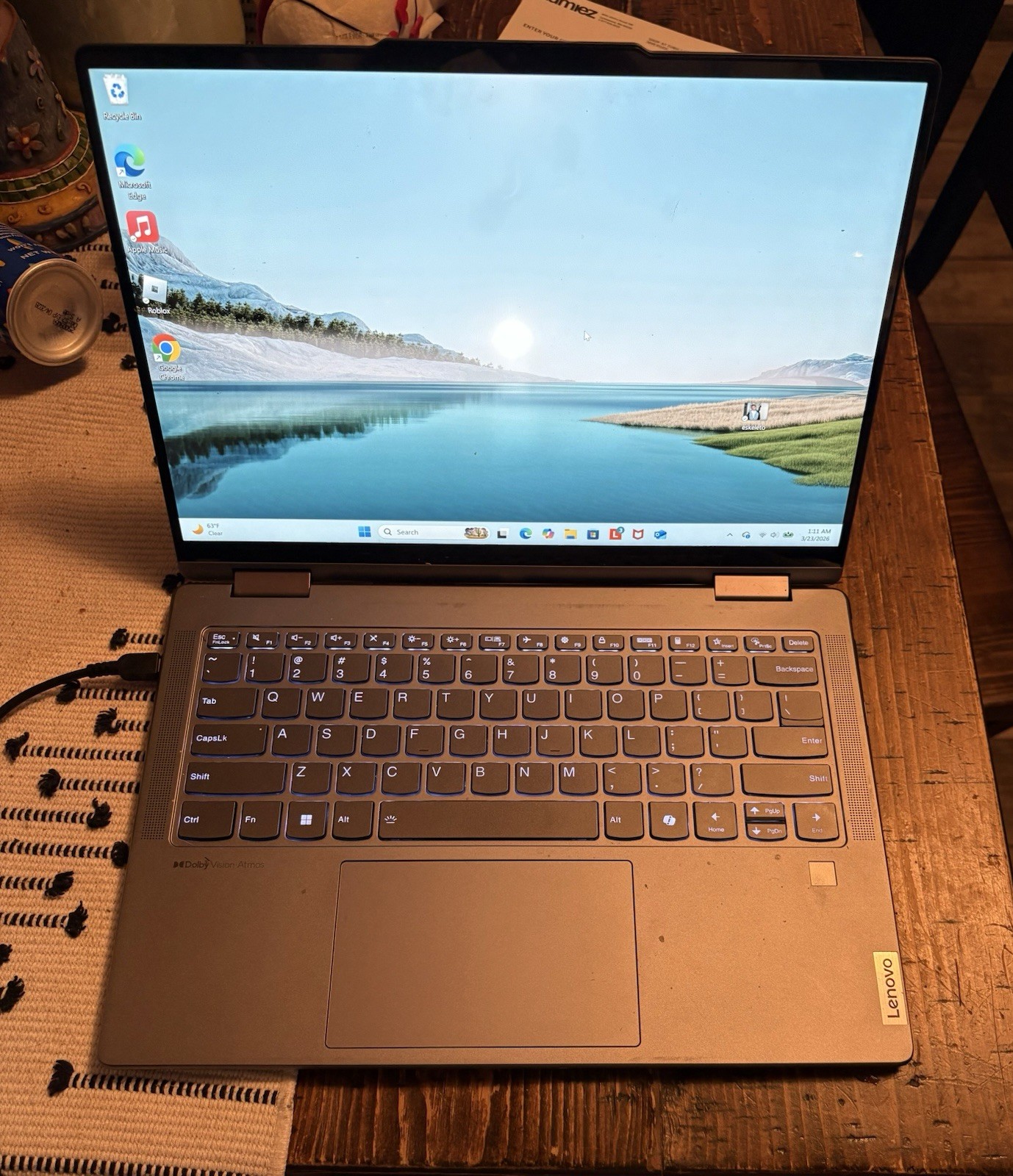 Lenovo Yoga 14″ Gray Touchscreen Notebook Windows 11 Backlit Keyboard Webcam