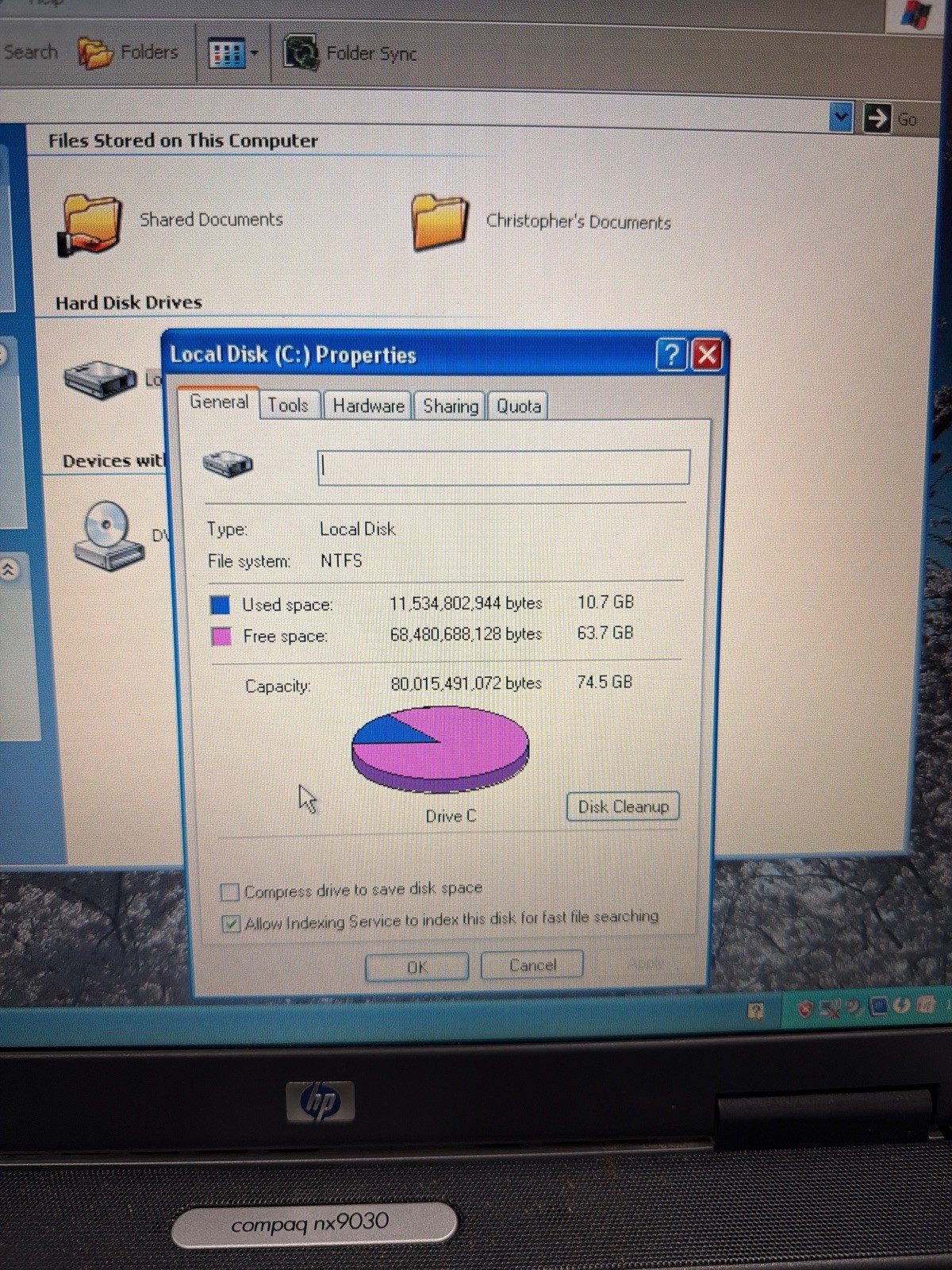 HP Compaq nx9030 Laptop Intel Centrino Windows XP Excellent Condition No Charger