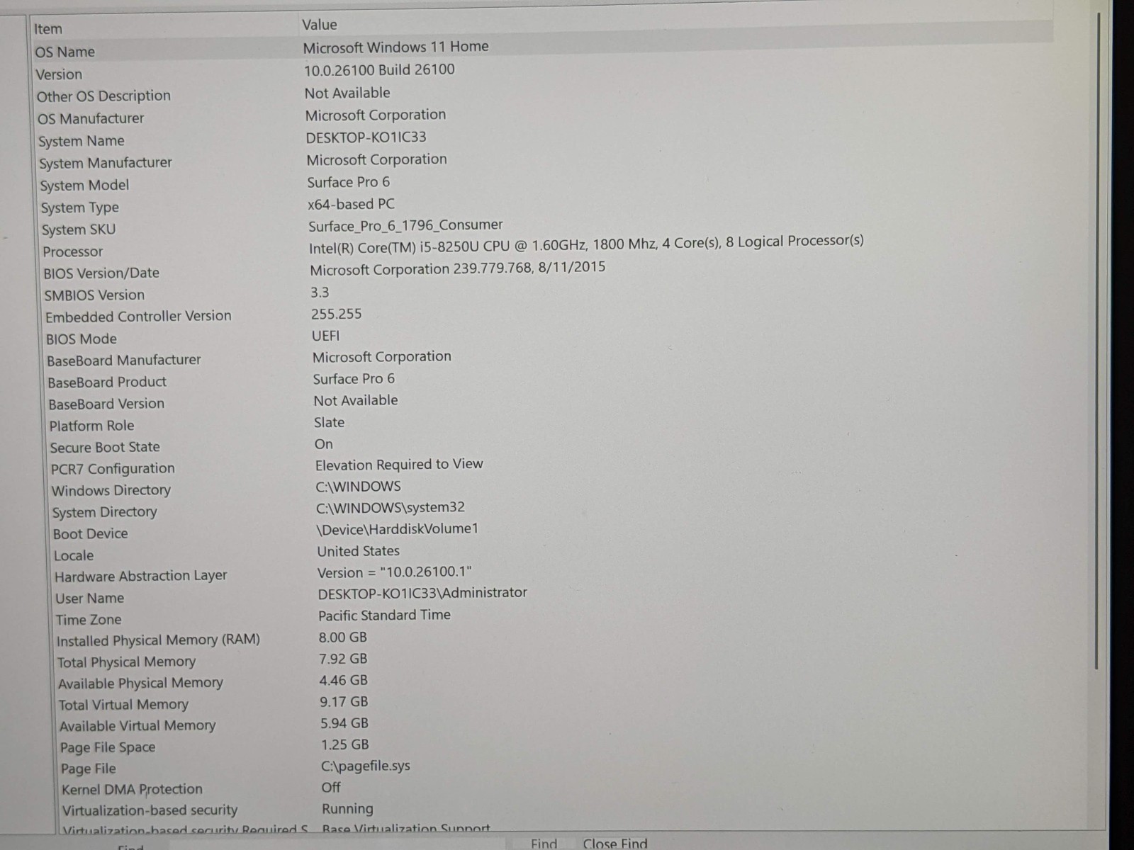 MS Surface Pro 6 1796 12.3″ 2736×1824 TOUCH i5-8250U 1.6GHz 8GB 128GB SSD W11H
