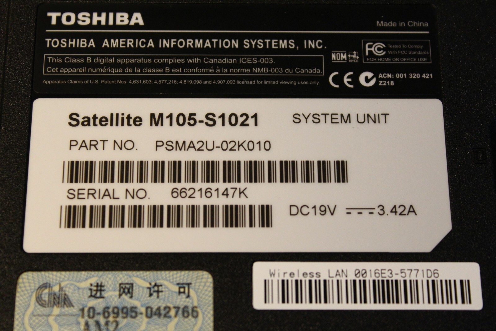 Toshiba Satellite M105 For Parts Bios No HDD 512MB Ram Celeron M 410@1.46GHz CPU