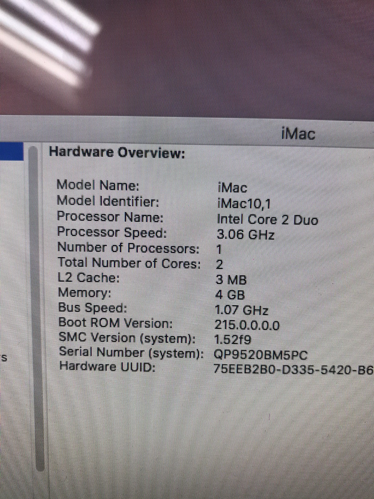 IMAC 21.5 inch display 1920×1080 QP9520M5pc 10.12.06 4GB DDR3 ram 256 GIG HD
