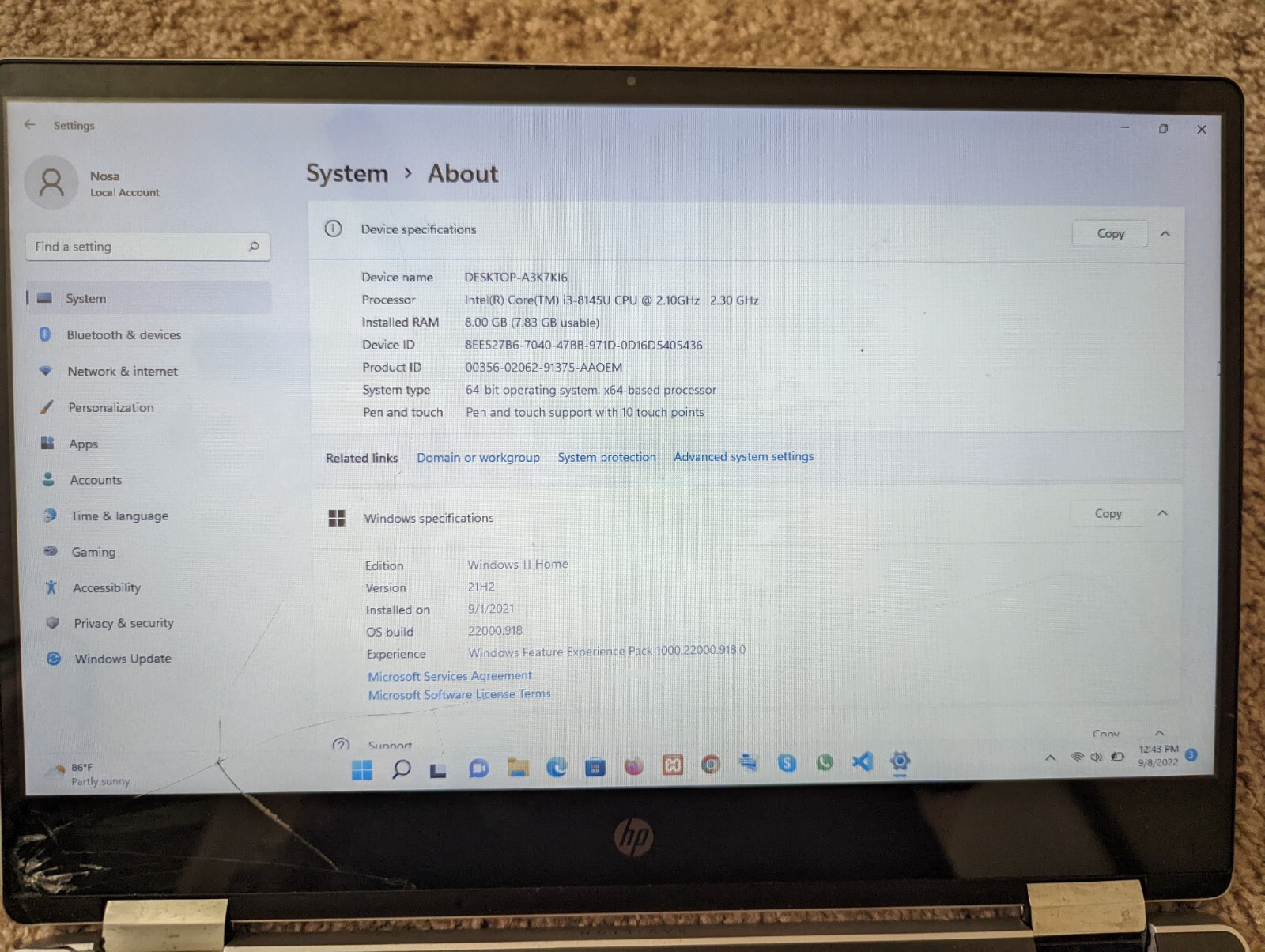 HP Pavilion X360 14″ SSD Notebook Intel Core i3 8th Gen, 2.20Ghz, 8GB RAM Laptop