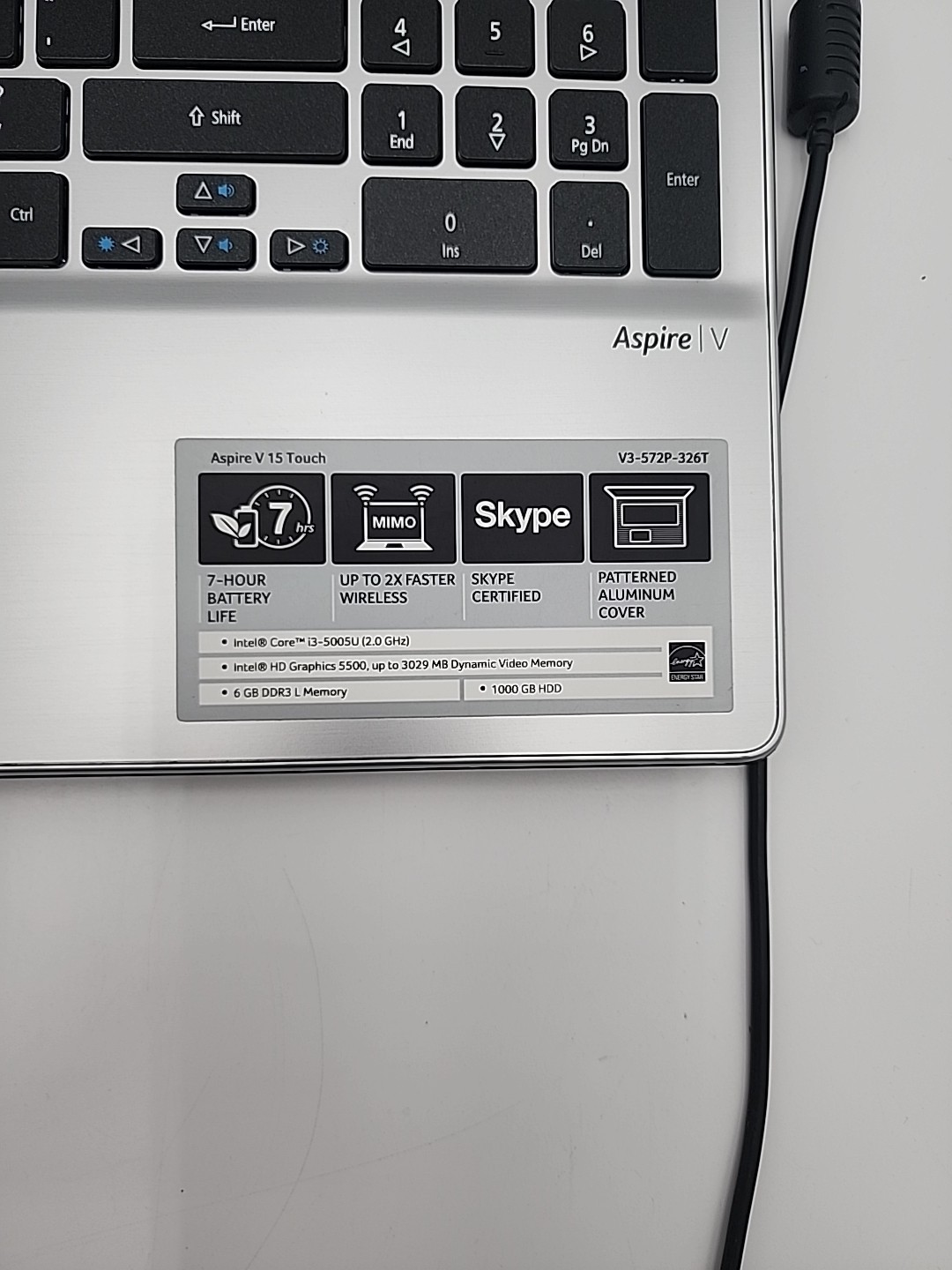 Acer Aspire V3-572P-326T 15.6″ Touch Laptop i3-5005U@2.00GHz 8GB RAM 300GB SSD