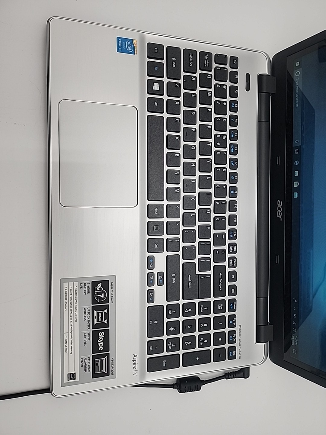 Acer Aspire V3-572P-326T 15.6″ Touch Laptop i3-5005U@2.00GHz 8GB RAM 300GB SSD
