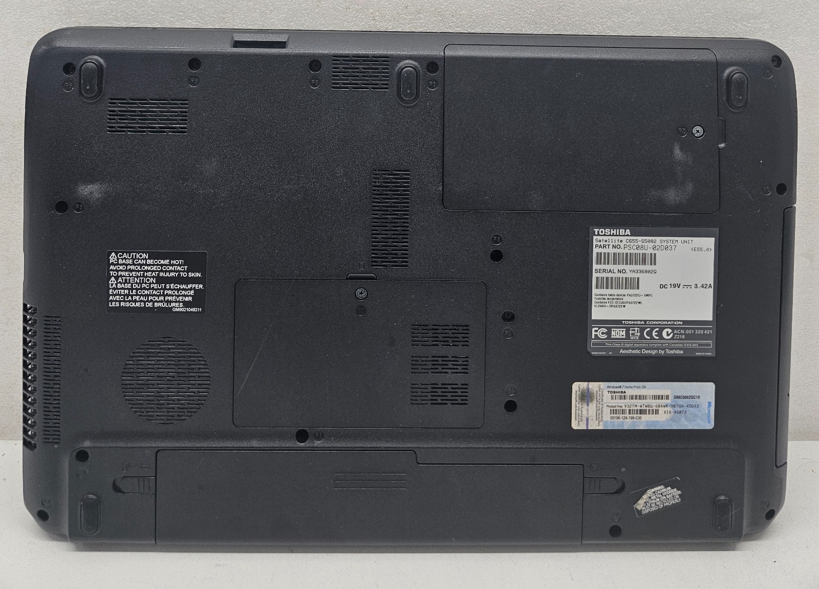 Toshiba Satellite C655-S5002 Laptop Intel Celeron 900 2GB Ram NO HD/OS (FL)