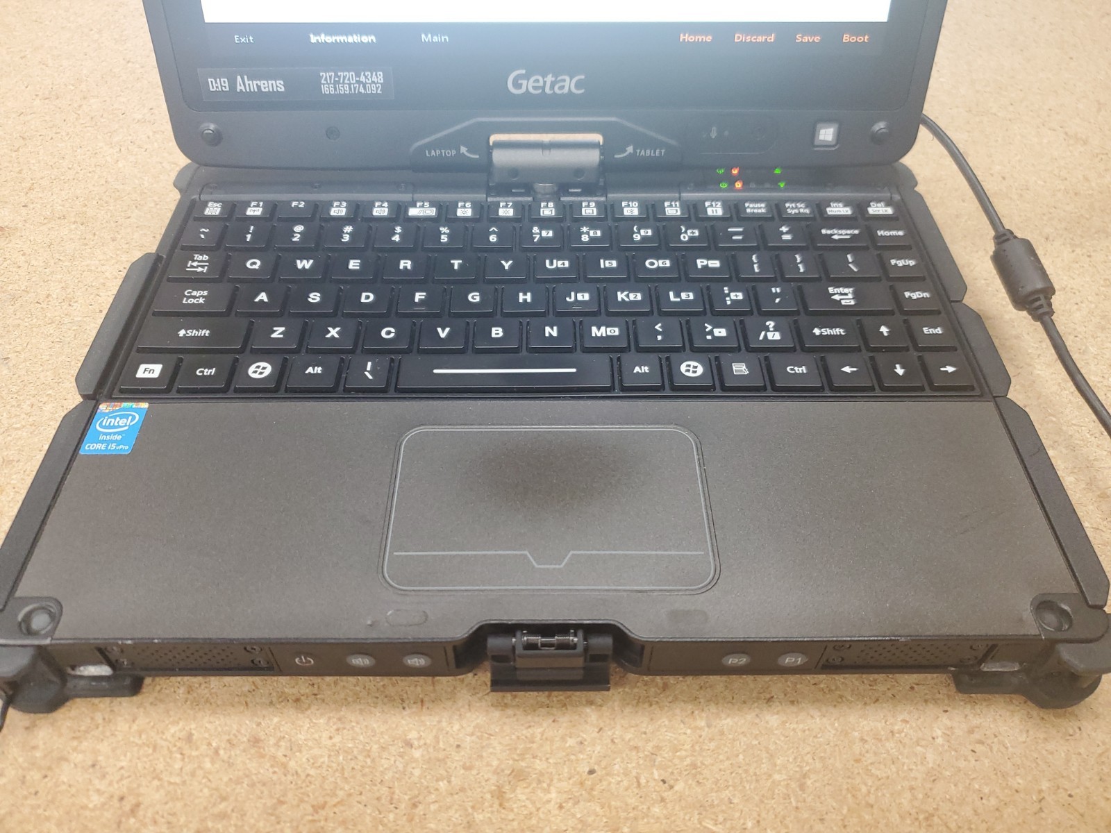 GETAC V110 Laptop Tablet Touch Screen i5-4300U 1.90GHz 8gB No HDD 9650hrs