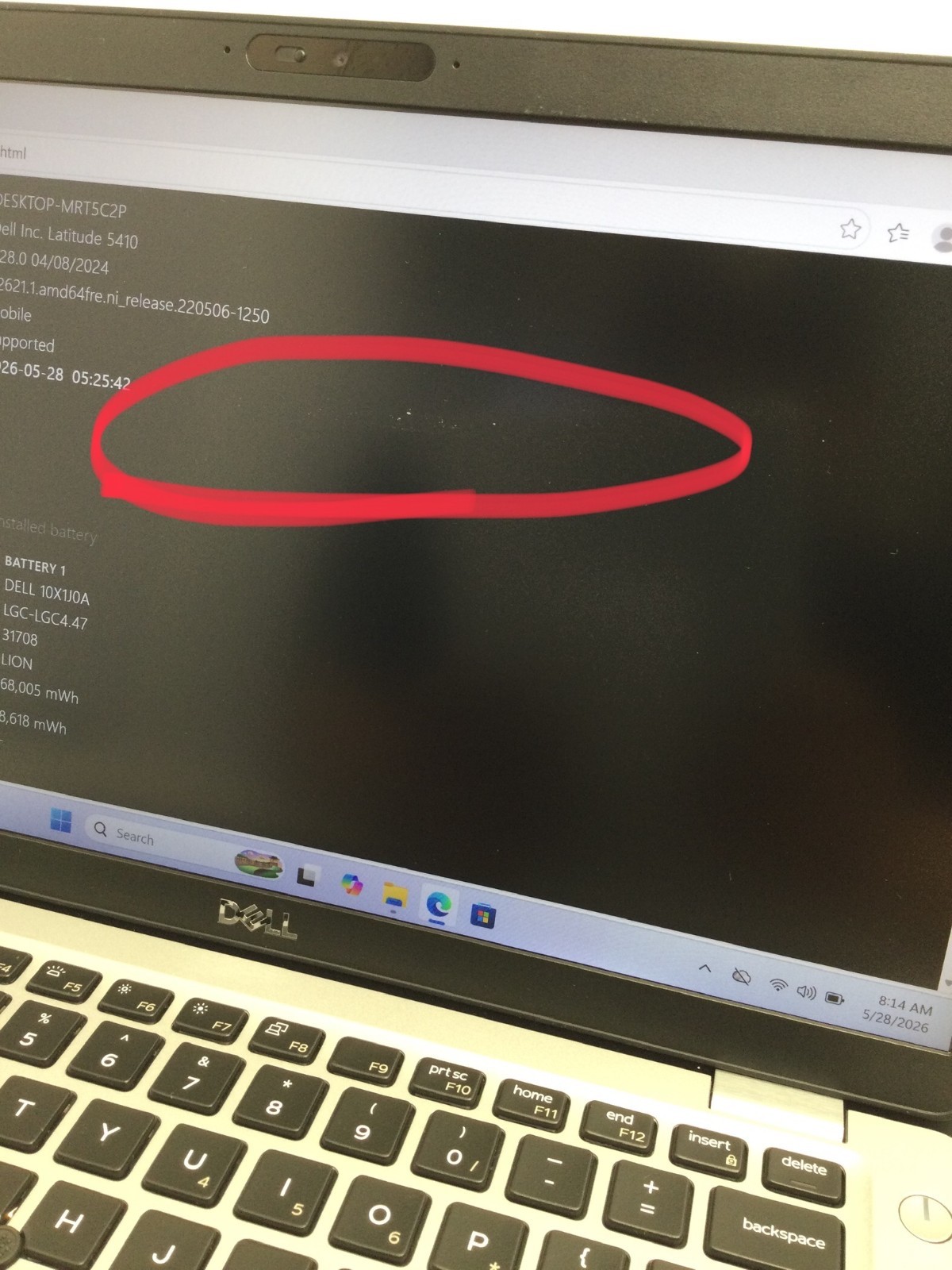 Dell Latitude 5410 14″ (256GB SSD ,Core i5-10310U, 1.70GHz, 16GB) !BAD BATTERY!