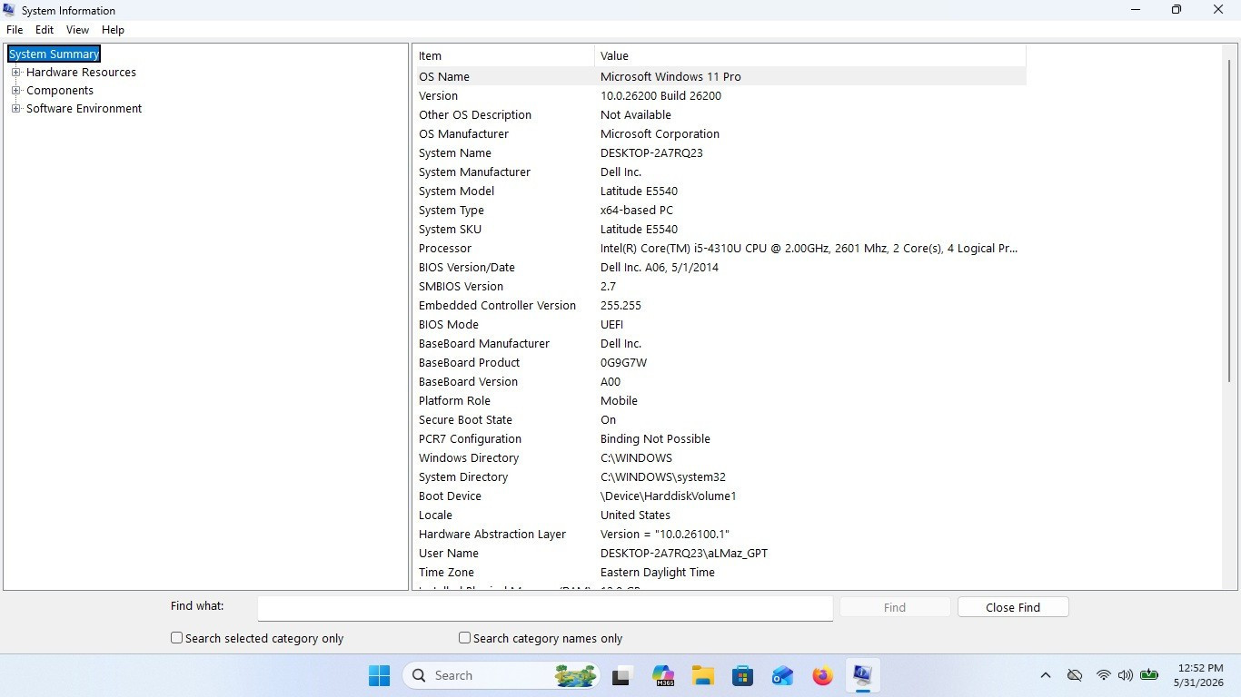Dell Latitude E5540:15.6″,Wn11Pro,i5-4310U@2Ghz,12Gb RAM, 256Gb SSD,USB,WiFi,Bt