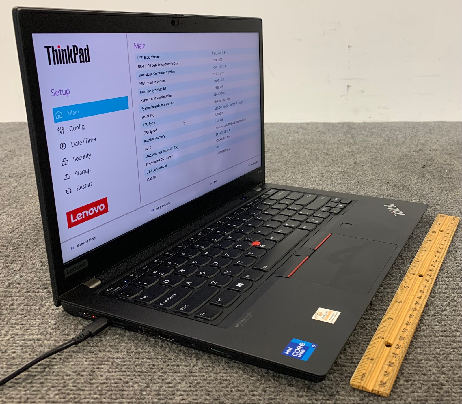 ThinkPad P14s Gen 2i 14″ i7-1185G7 16GB, No Storage Remote Managed Boots to BIOS