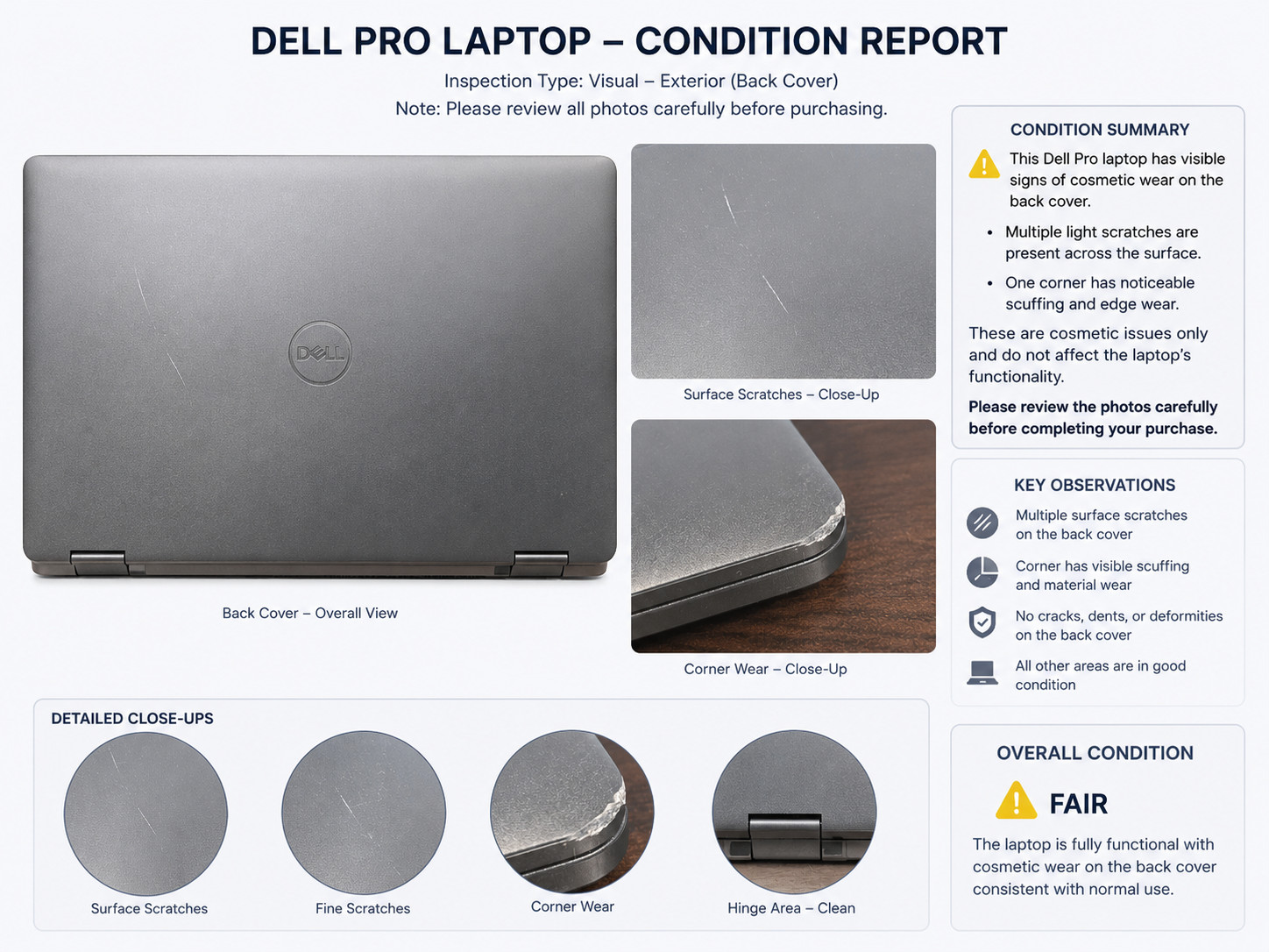 Dell Pro 16 PC16250 Laptop Intel Core 7 150U 16GB 256GB NVMe Webcam, Backlit KB