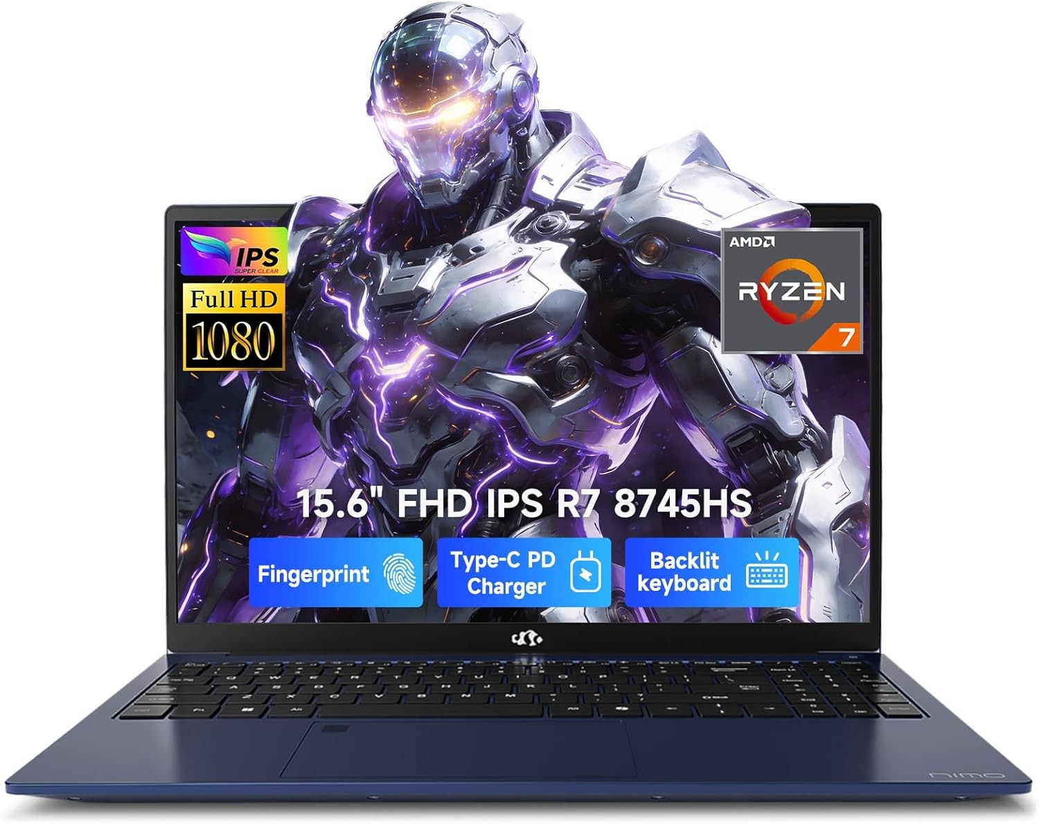 NIMO 15.6″ IPS FHD Gaming Laptop 8 Cores AMD Ryzen7 8745HS 16GB DDR5 RAM 1TB SSD