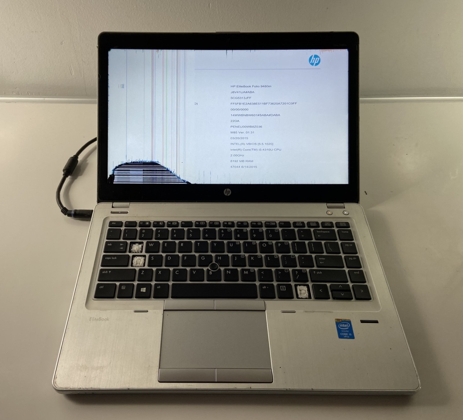 HP EliteBook Folio 9480m Laptop [Core i5-4310U 2 GHz 8 GB NO HDD/ SSD / OS] 14″
