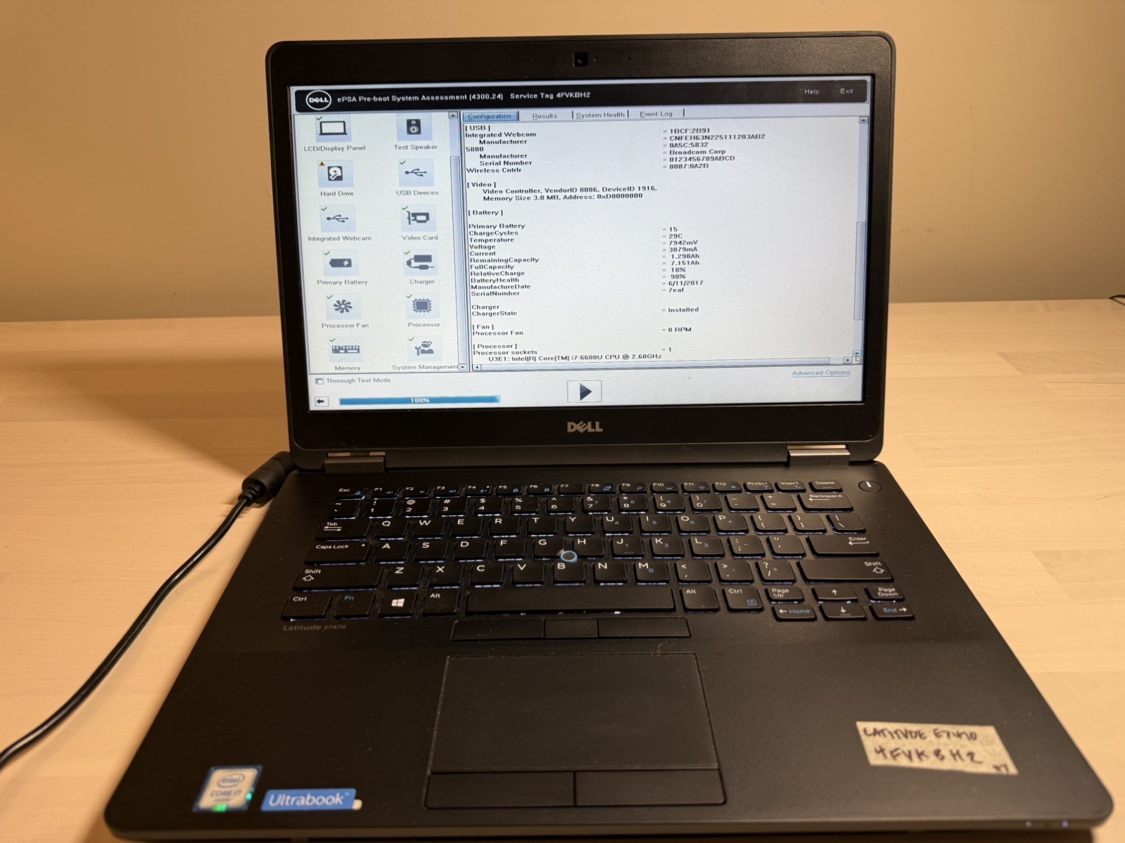 Dell Latitude E7470 Laptop Intel Core i7 6th Gen No HD/OS/AC Adapter