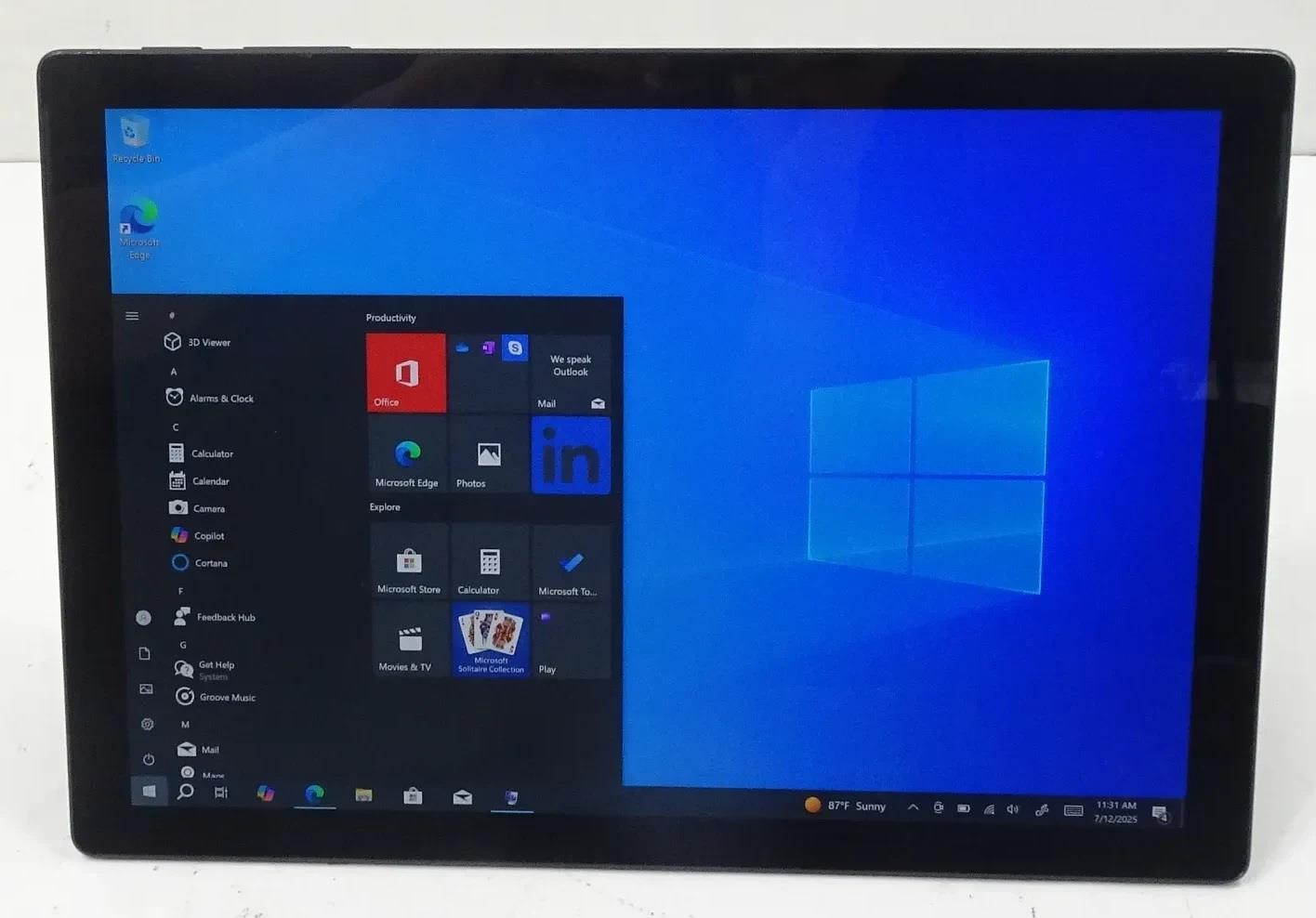 Microsoft Surface Pro 7 1866 Core i7-1065G7 1.3GHz 16GB 256GB Win 10 Pro