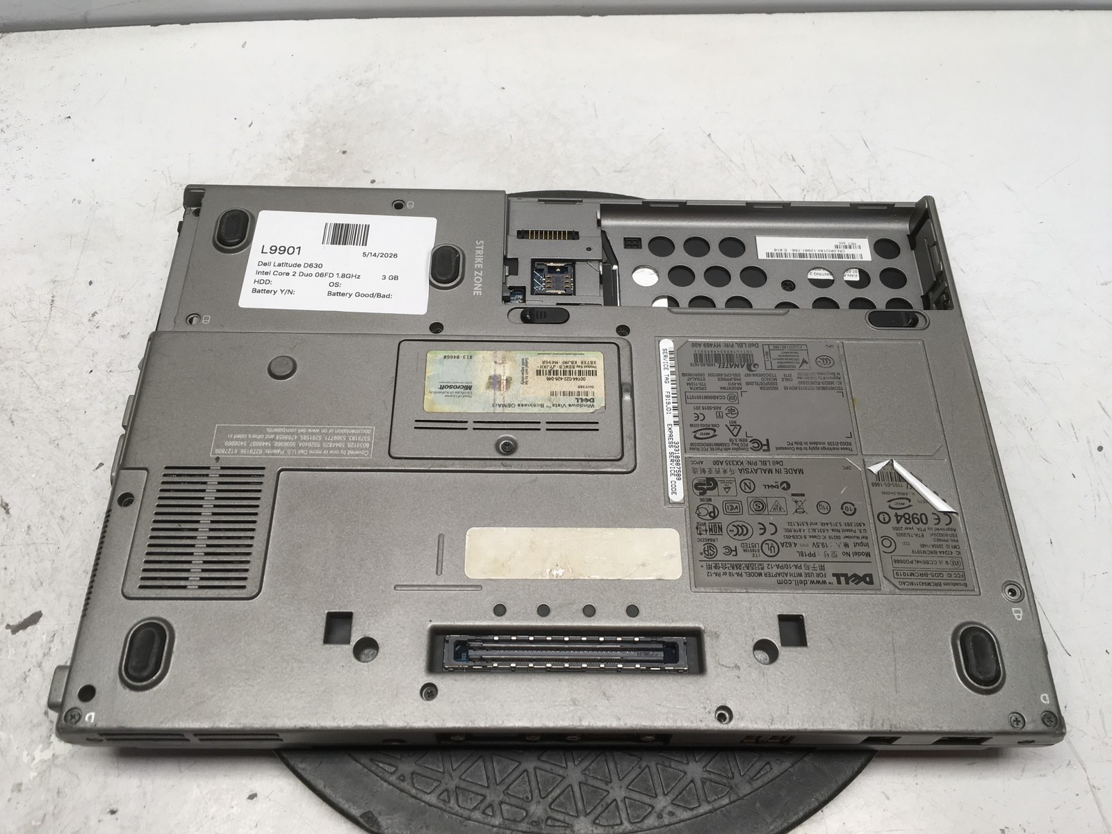 Dell Latitude D630 Intel Core 2 Duo 06FD 1.8GHz 3 GB 500GB HDD Windows XP