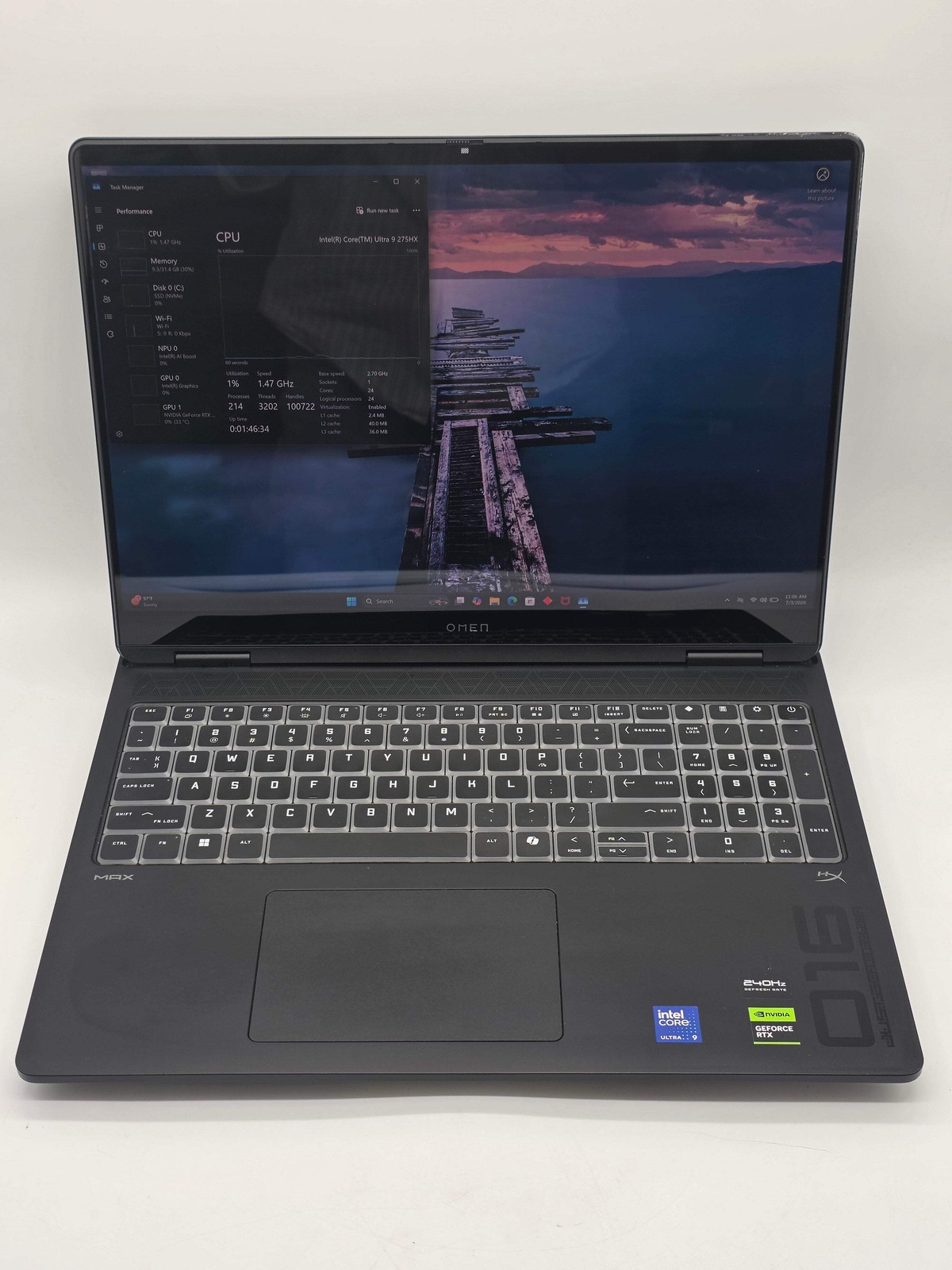 HP OMEN 16″ 16-AH0043DX U9 275HX 2TB RTX 5080 Gaming Laptop Black w/ Charger