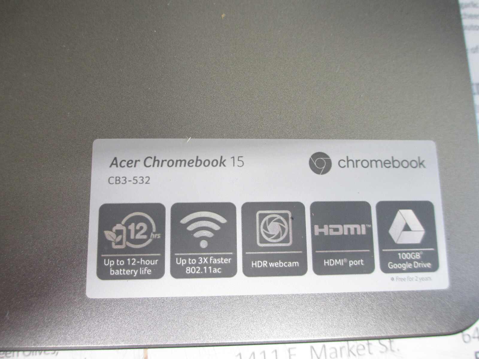 Acer Chromebook 15 Series: CB3-532 Model No. N15Q9 Works, but………
