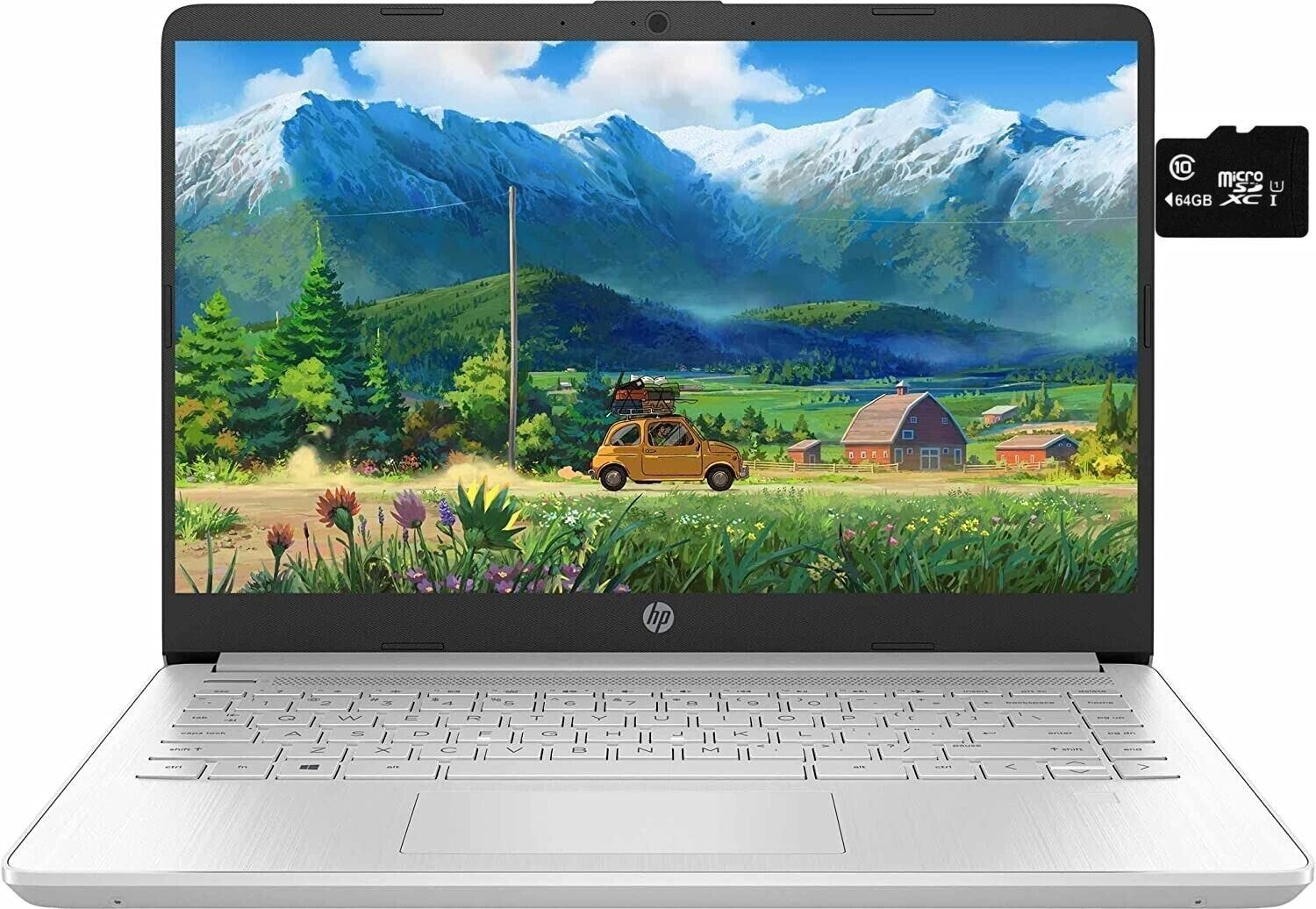 HP 14″ HD Laptop, AMD 2-Core Athlon CPU, 8GB RAM, 184GB (64+120SSD), Win 11